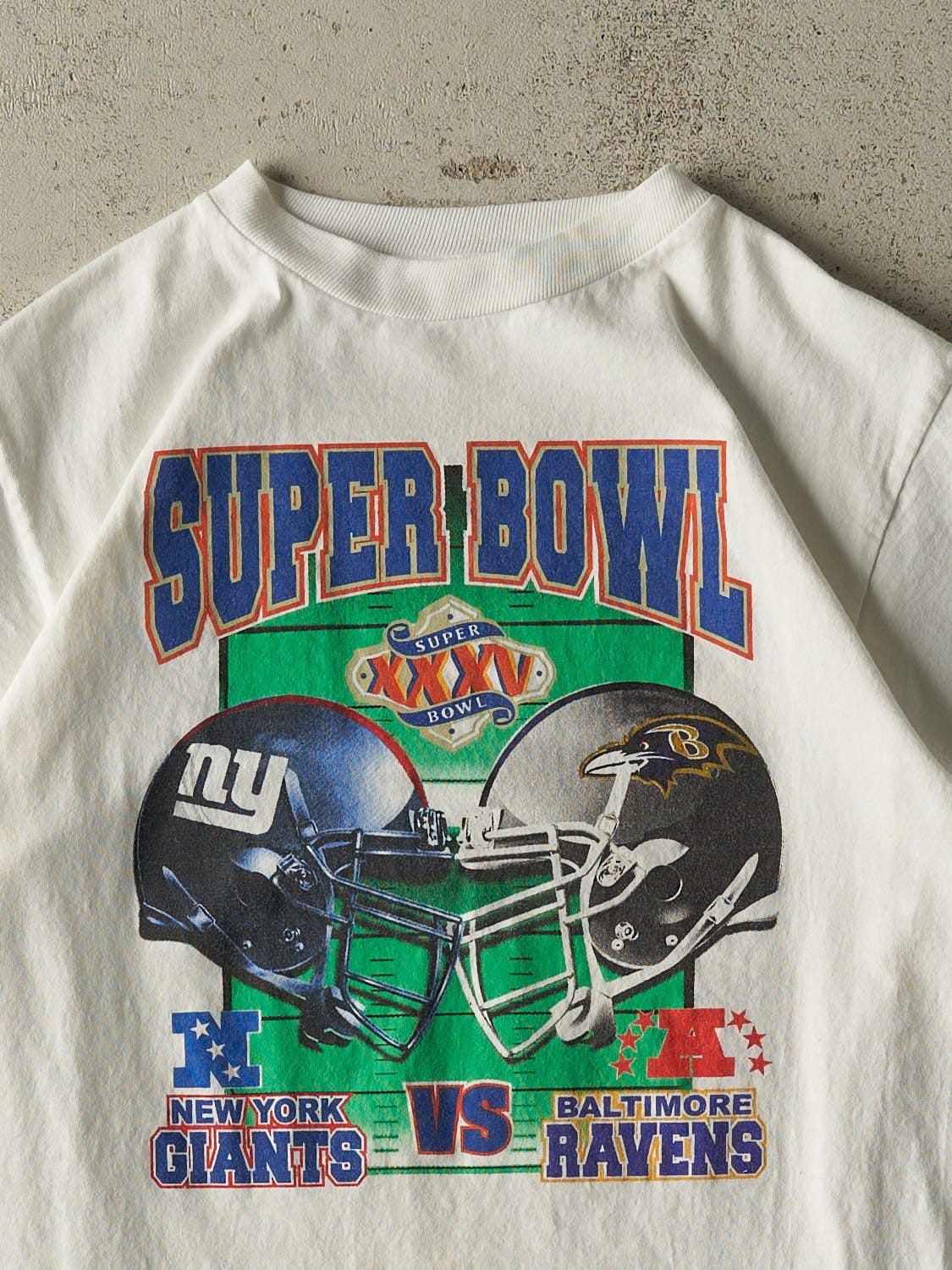 Vintage 01' White Super Bowl XXXV Tee (XS)