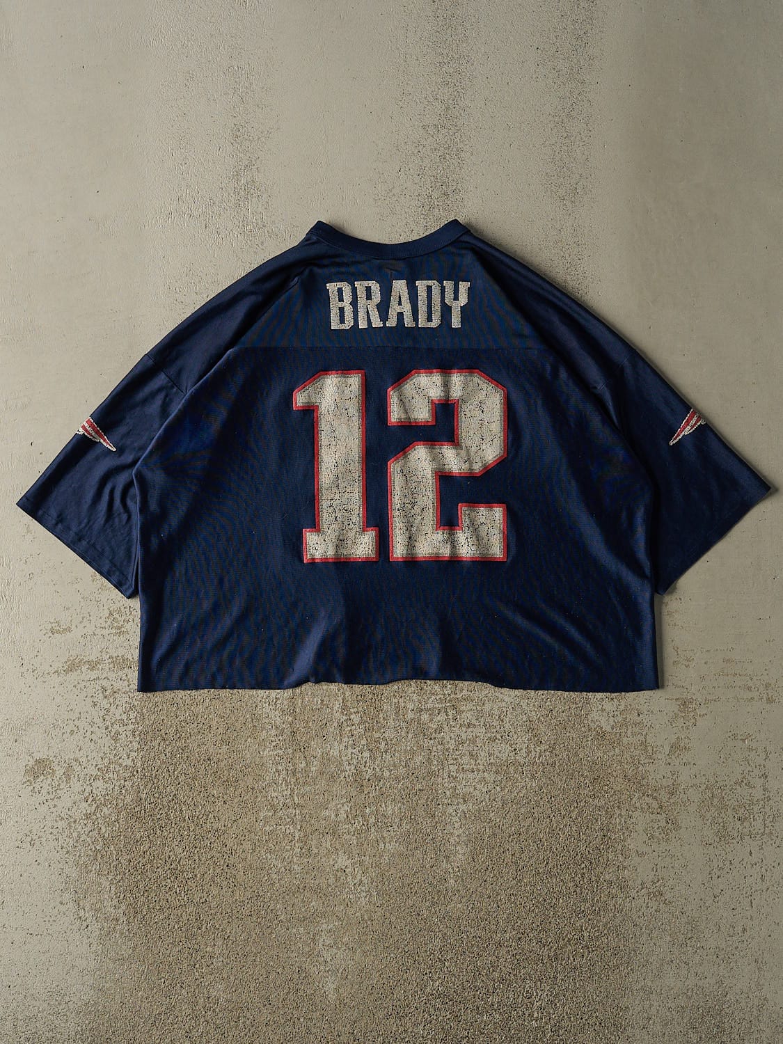 Vintage Y2K Navy Blue New England Patriots #12 Tom Brady Jersey (L)