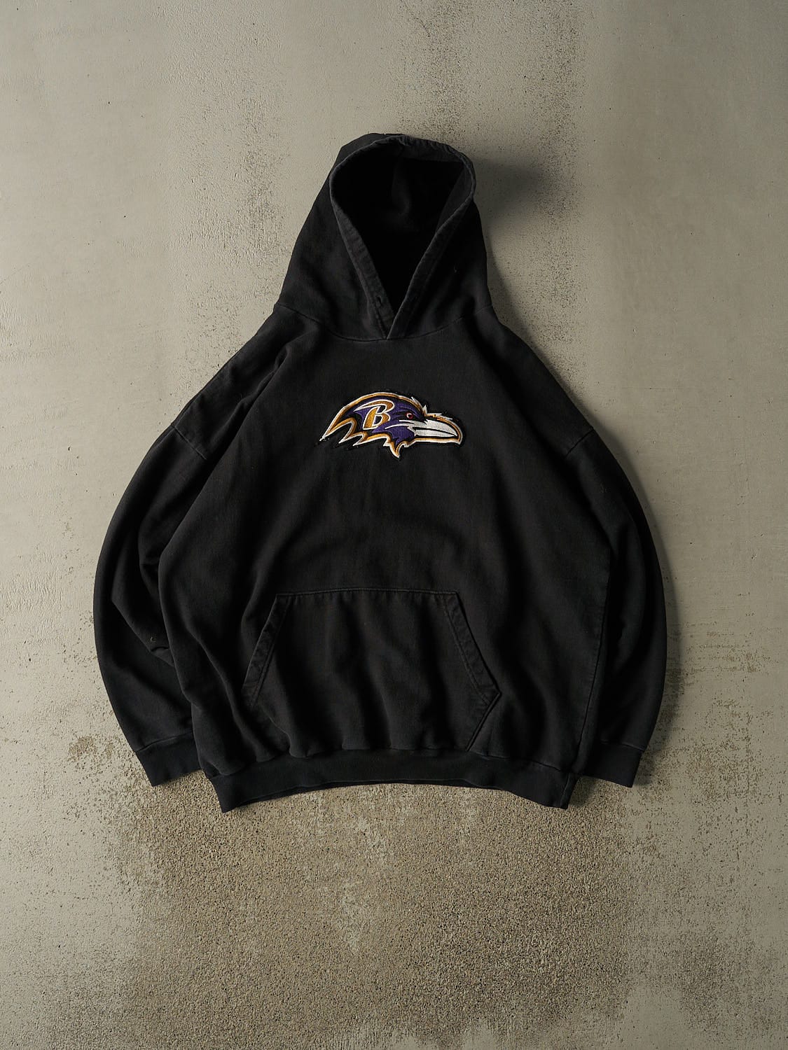 Vintage Y2K Black Baltimore Ravens Embroidered Hoodie (XXL)