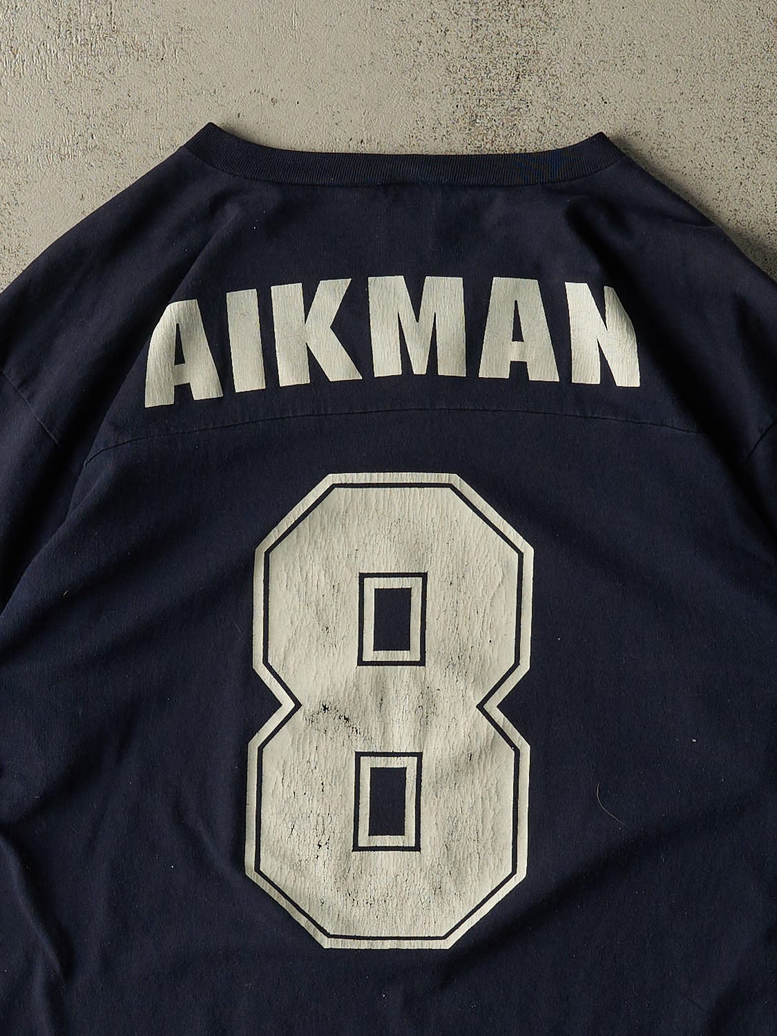 Vintage 90s Navy Blue Dallas Cowboys #8 Troy Aikman Jersey Tee (L/XL)