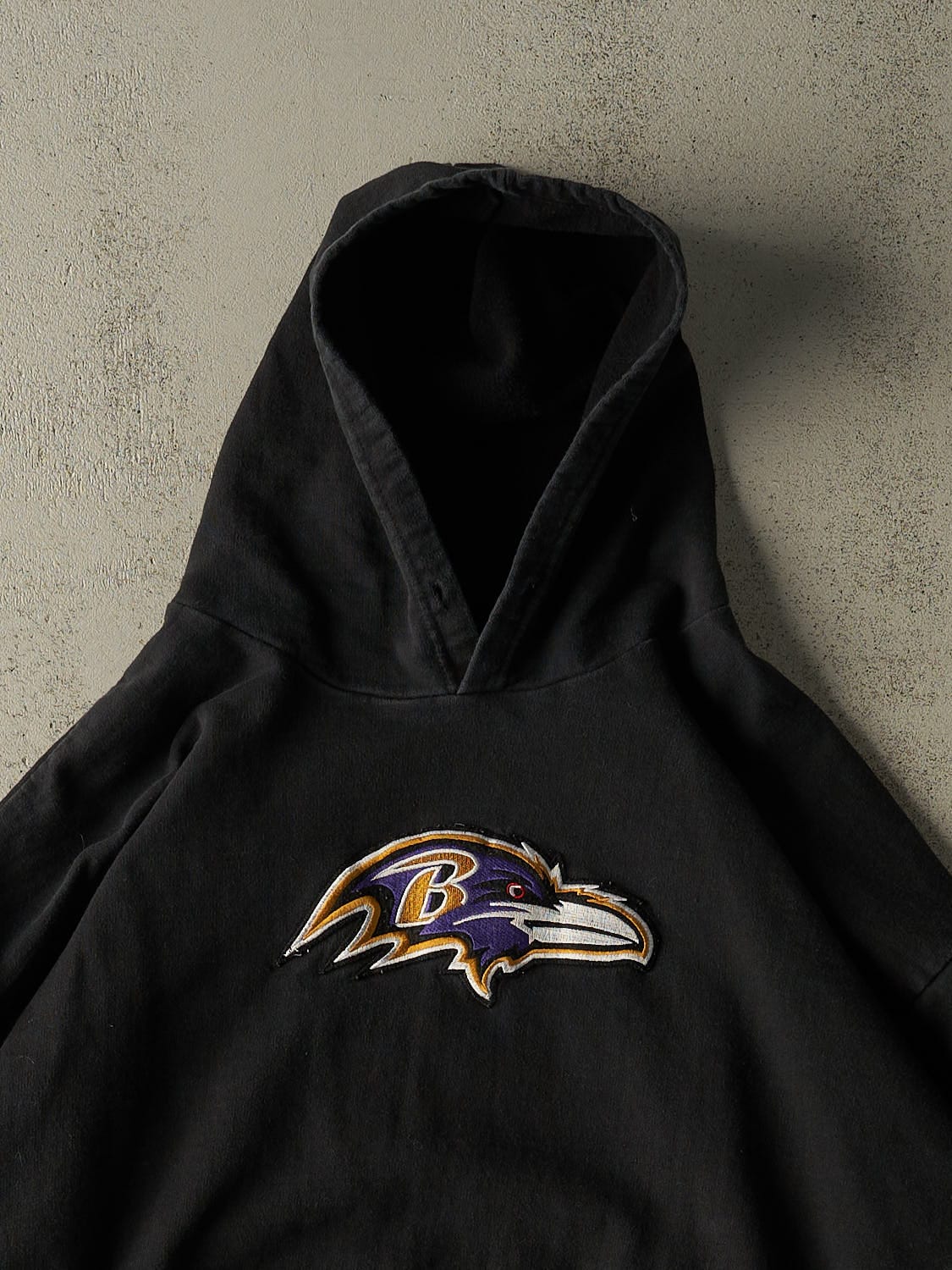 Vintage Y2K Black Baltimore Ravens Embroidered Hoodie (XXL)