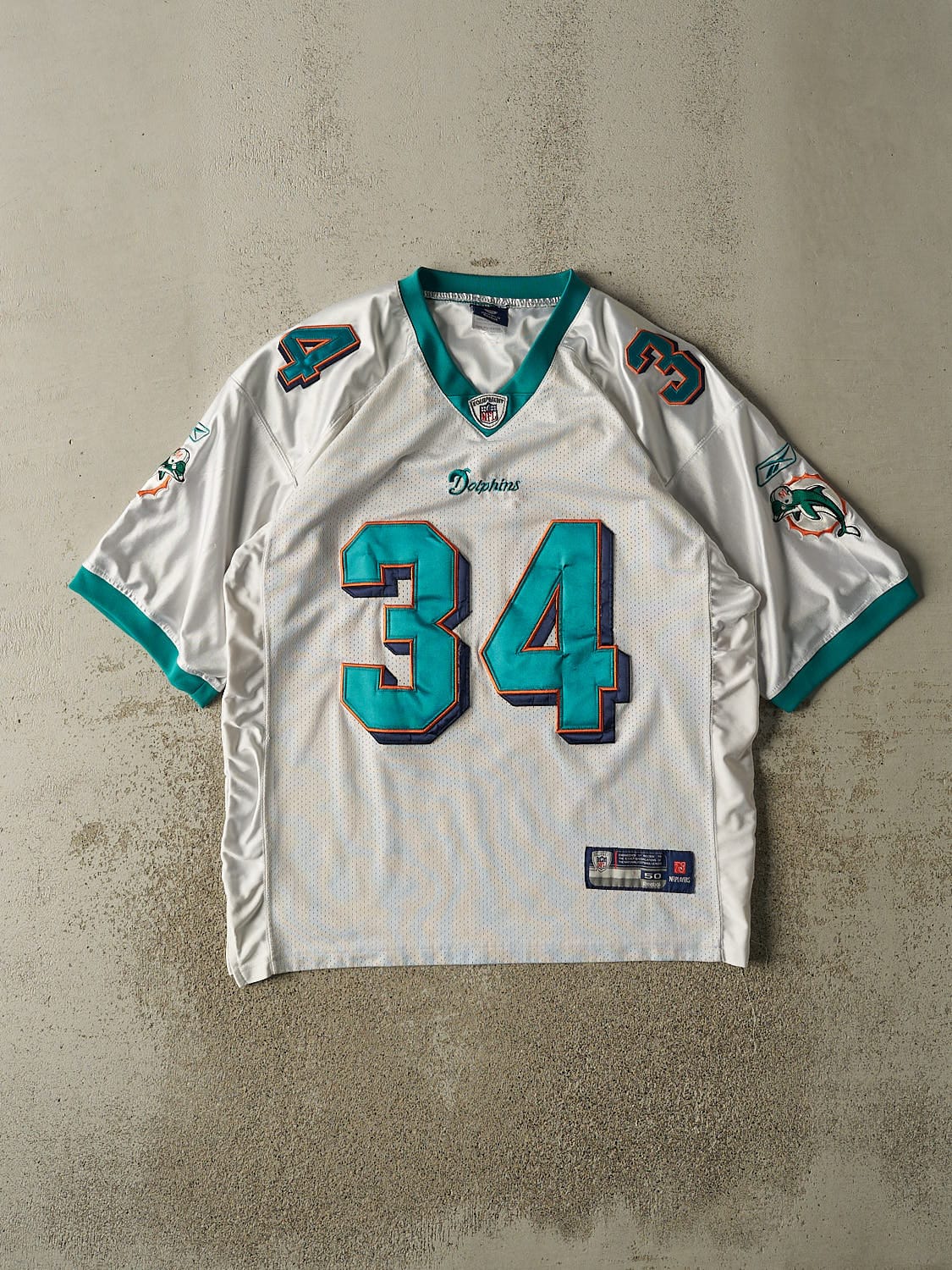 Vintage Y2K White Miami Dolphins #34 Ricky Williams Jersey (XL)