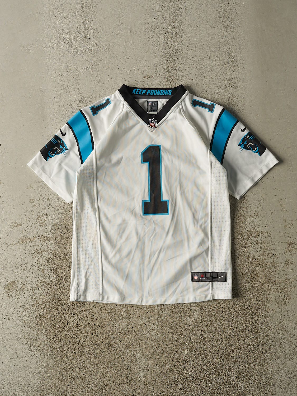 Vintage Y2K White Carolina Panthers #1 Cam Newton Jersey (S)