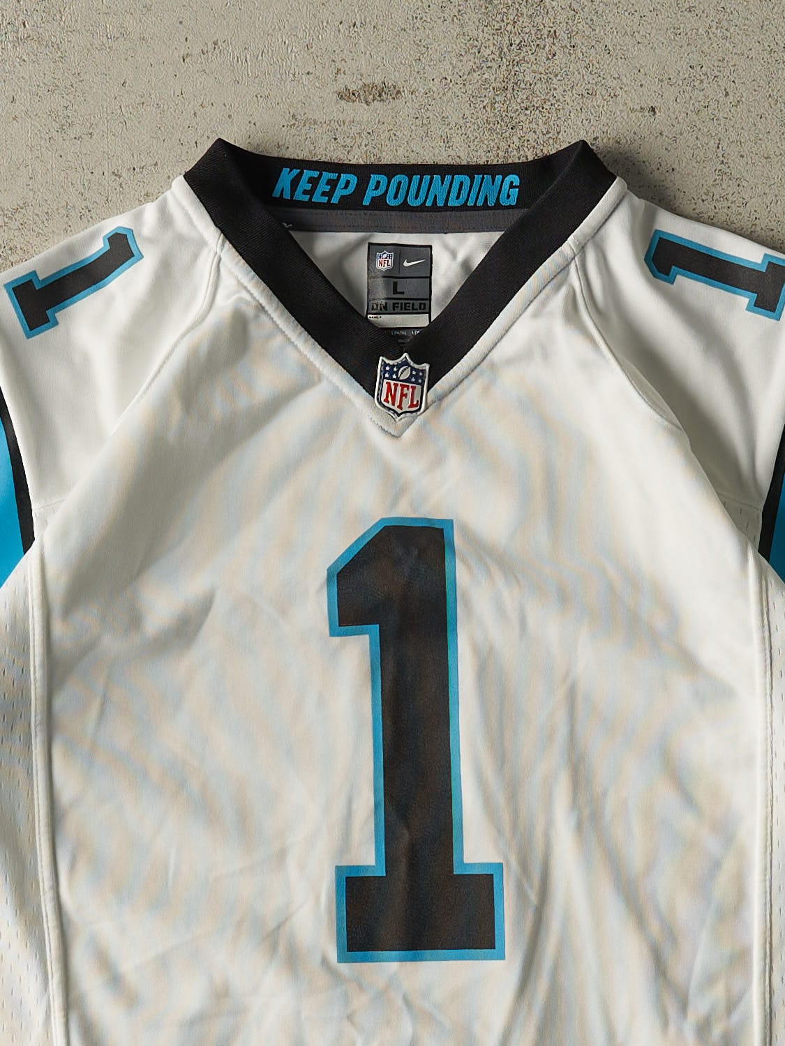 Vintage Y2K White Carolina Panthers #1 Cam Newton Jersey (S)