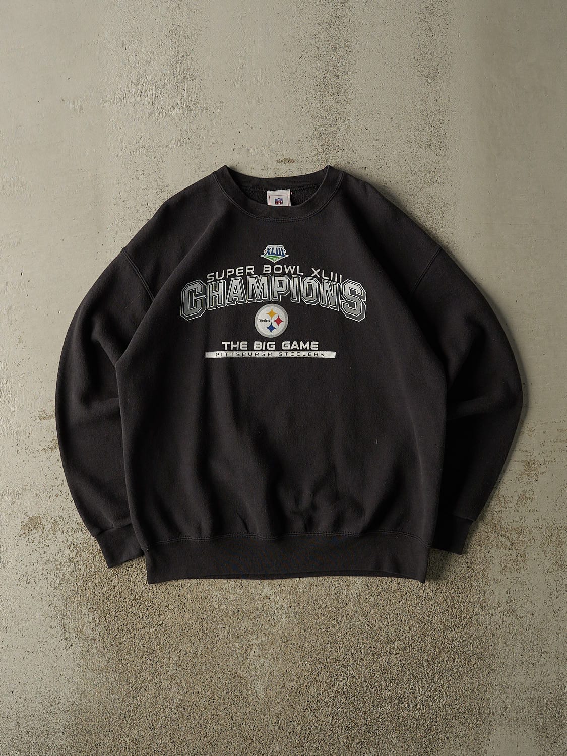 Vintage 09' Black Pittsburgh Steelers Super Bowl Champions Crewneck (L)