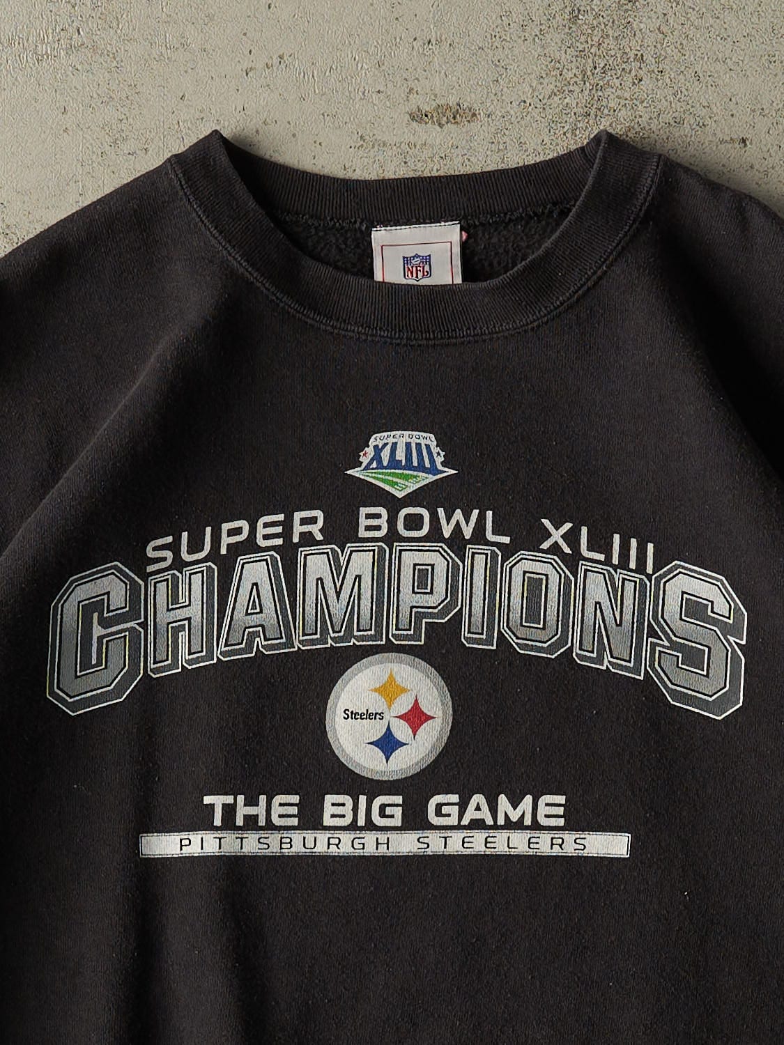 Vintage 09' Black Pittsburgh Steelers Super Bowl Champions Crewneck (L)