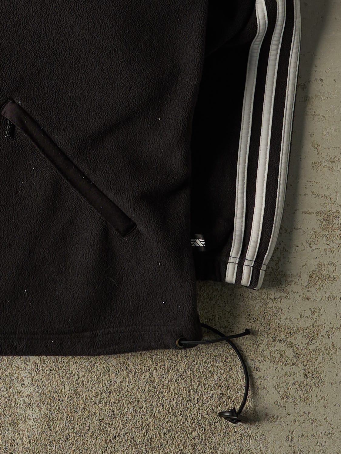 Vintage Y2K Black Adidas Embroidered Zip Up Fleece (XXL/XXXL)