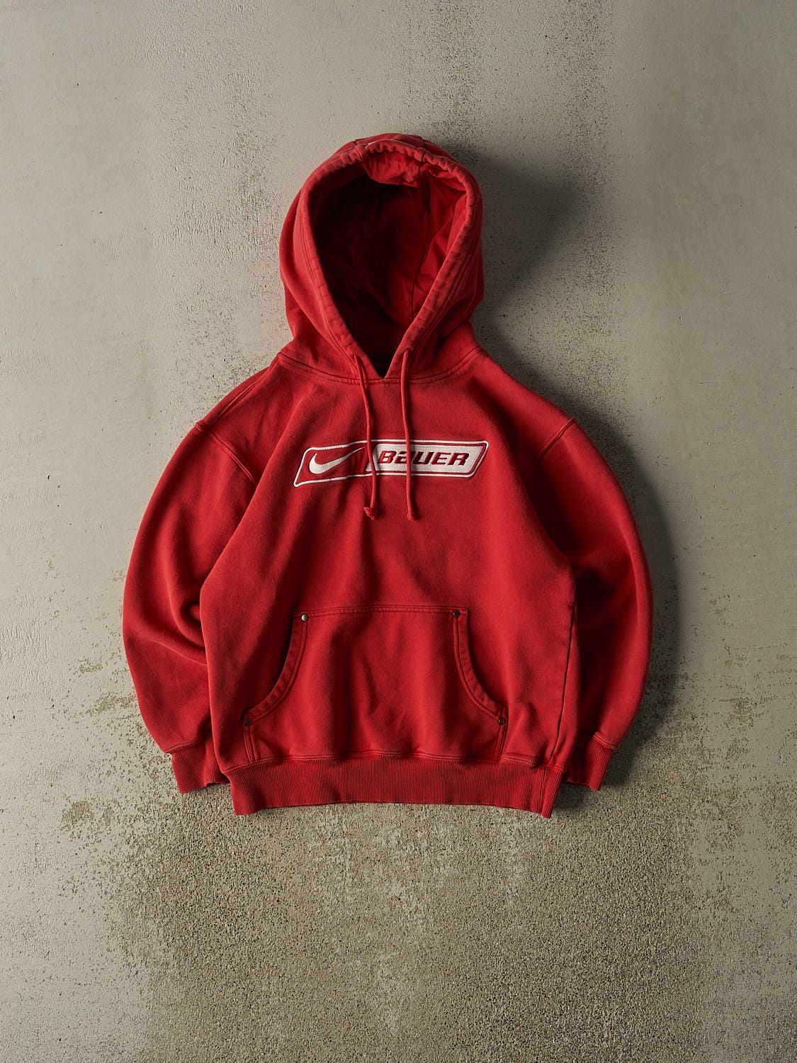 Vintage Y2K Red Nike Embroidered Bauer Hoodie (S)