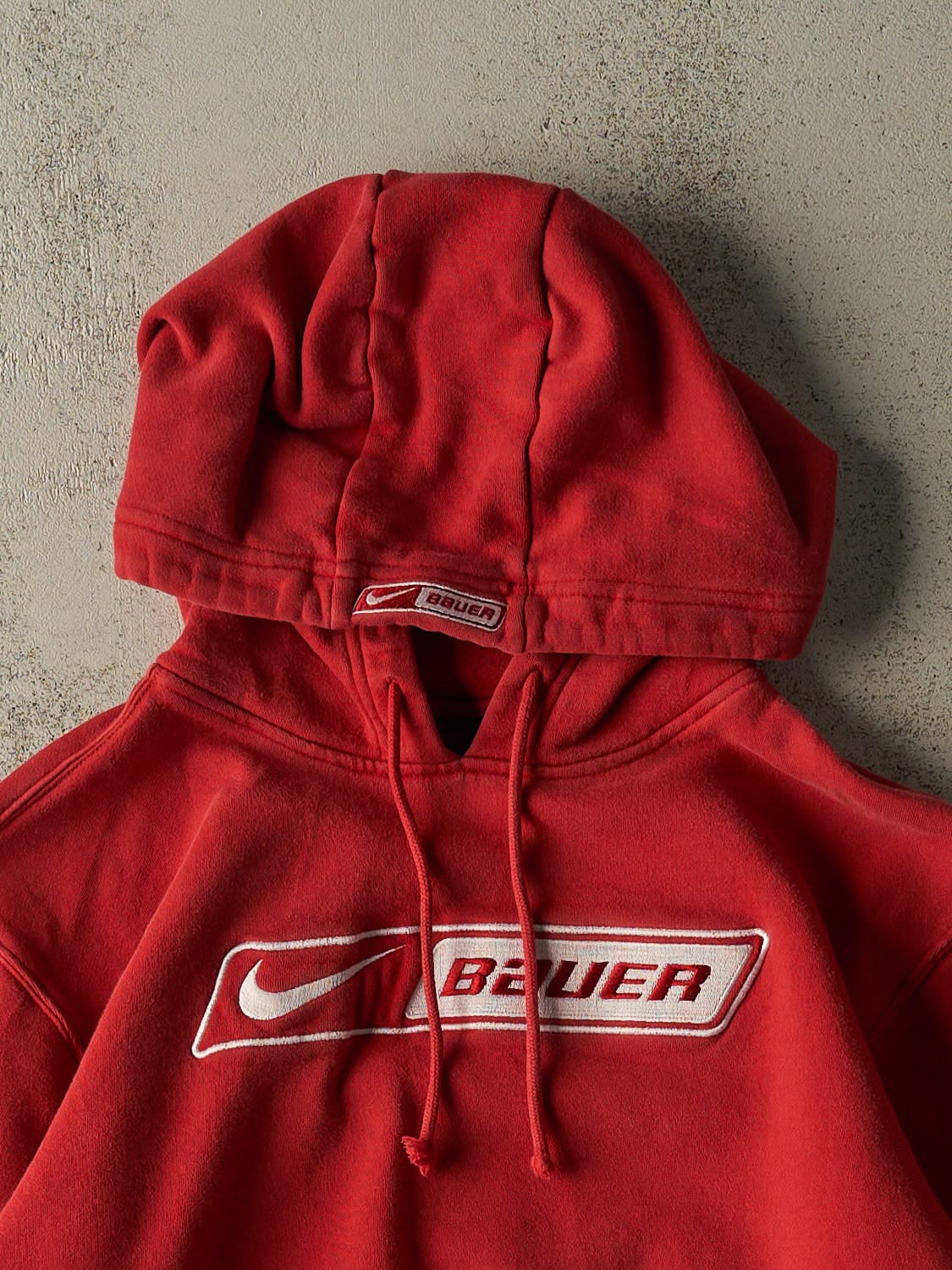 Vintage Y2K Red Nike Embroidered Bauer Hoodie (S)