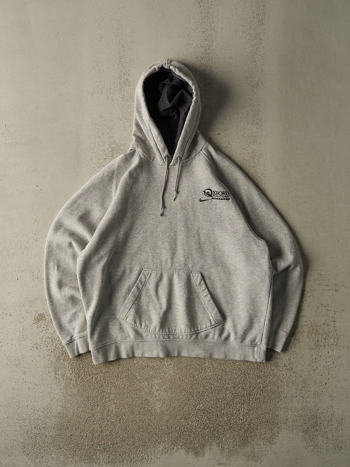 Vintage Y2K Grey Nike Oxford Hoodie (XL)
