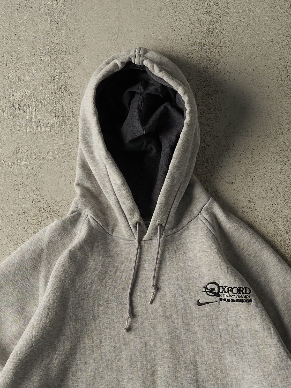 Vintage Y2K Grey Nike Oxford Hoodie (XL)