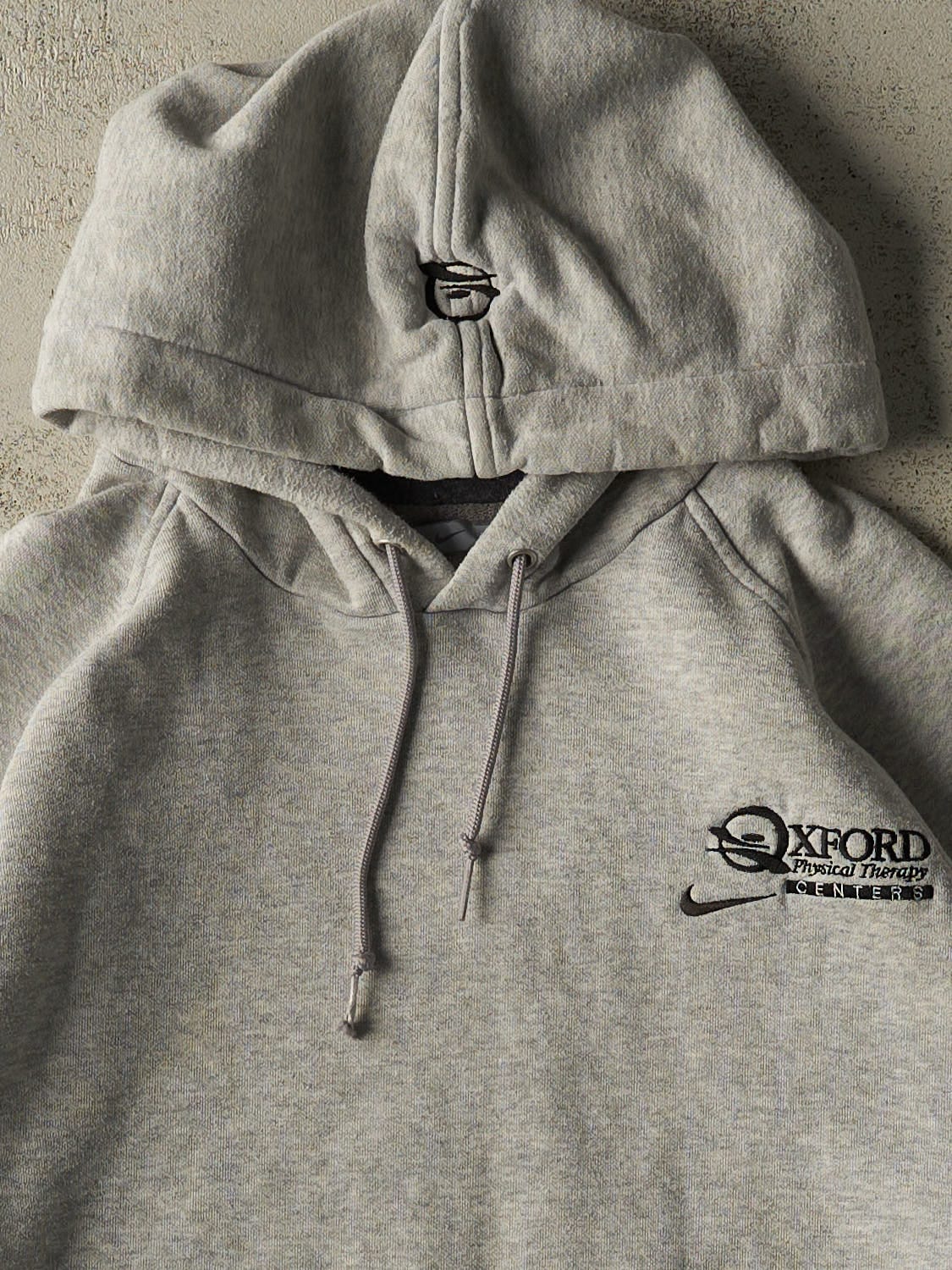 Vintage Y2K Grey Nike Oxford Hoodie (XL)