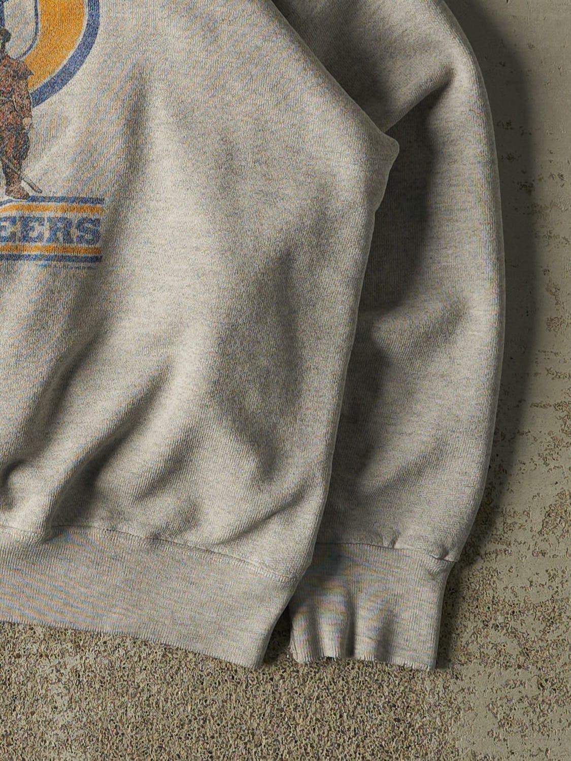 Vintage 80s Grey West Virginia University Mountaineers Boxy Crewneck (S/M)