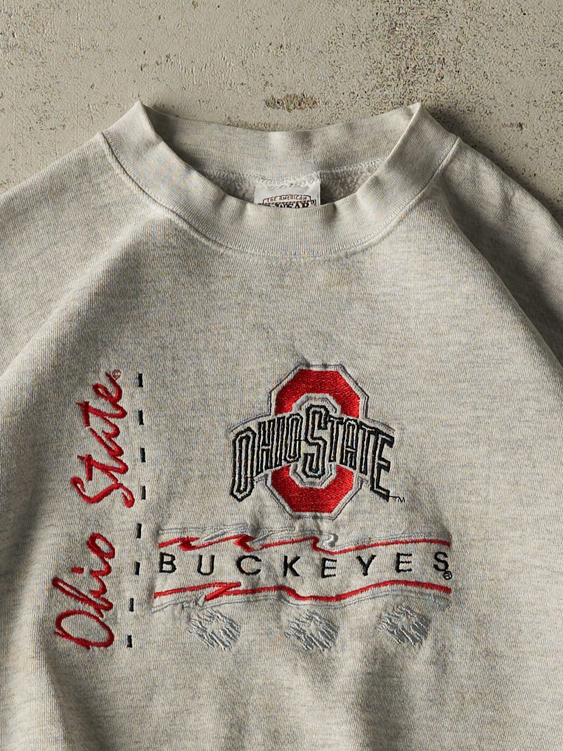 Vintage 90s Heather Grey Ohio State Buckeyes Crewneck (L/XL)