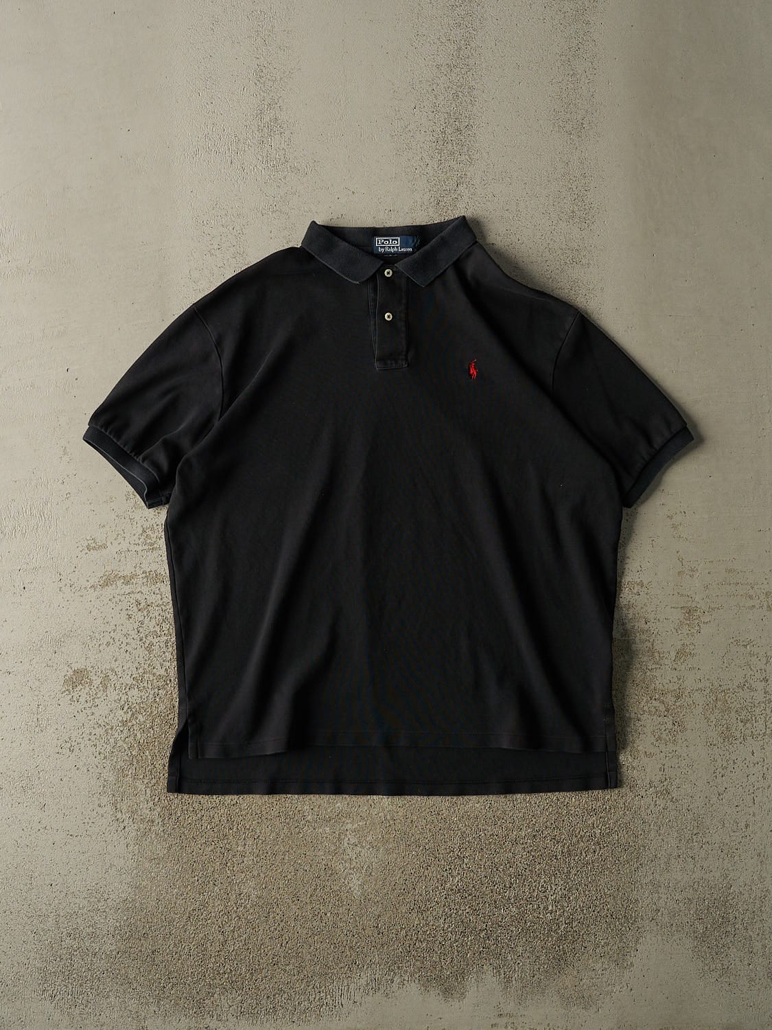 Vintage 90s Black Polo Embroidered Quarter Button Tee (XL/XXL)