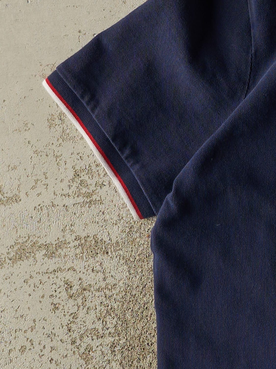 Vintage Y2K Navy Blue Polo Embroidered Quarter Button Tee (M/L)