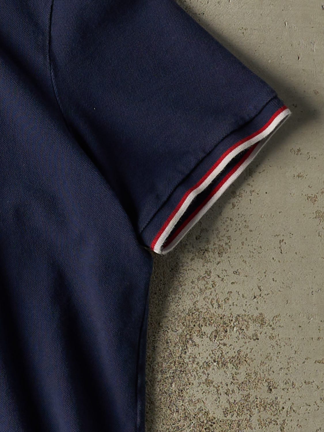 Vintage Y2K Navy Blue Polo Embroidered Quarter Button Tee (M/L)