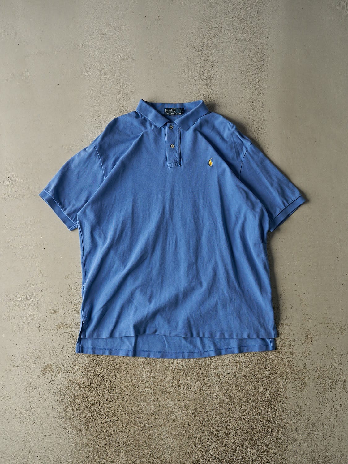 Vintage 90s Blue Polo Embroidered Quarter Button Tee (XXL/XXXL)