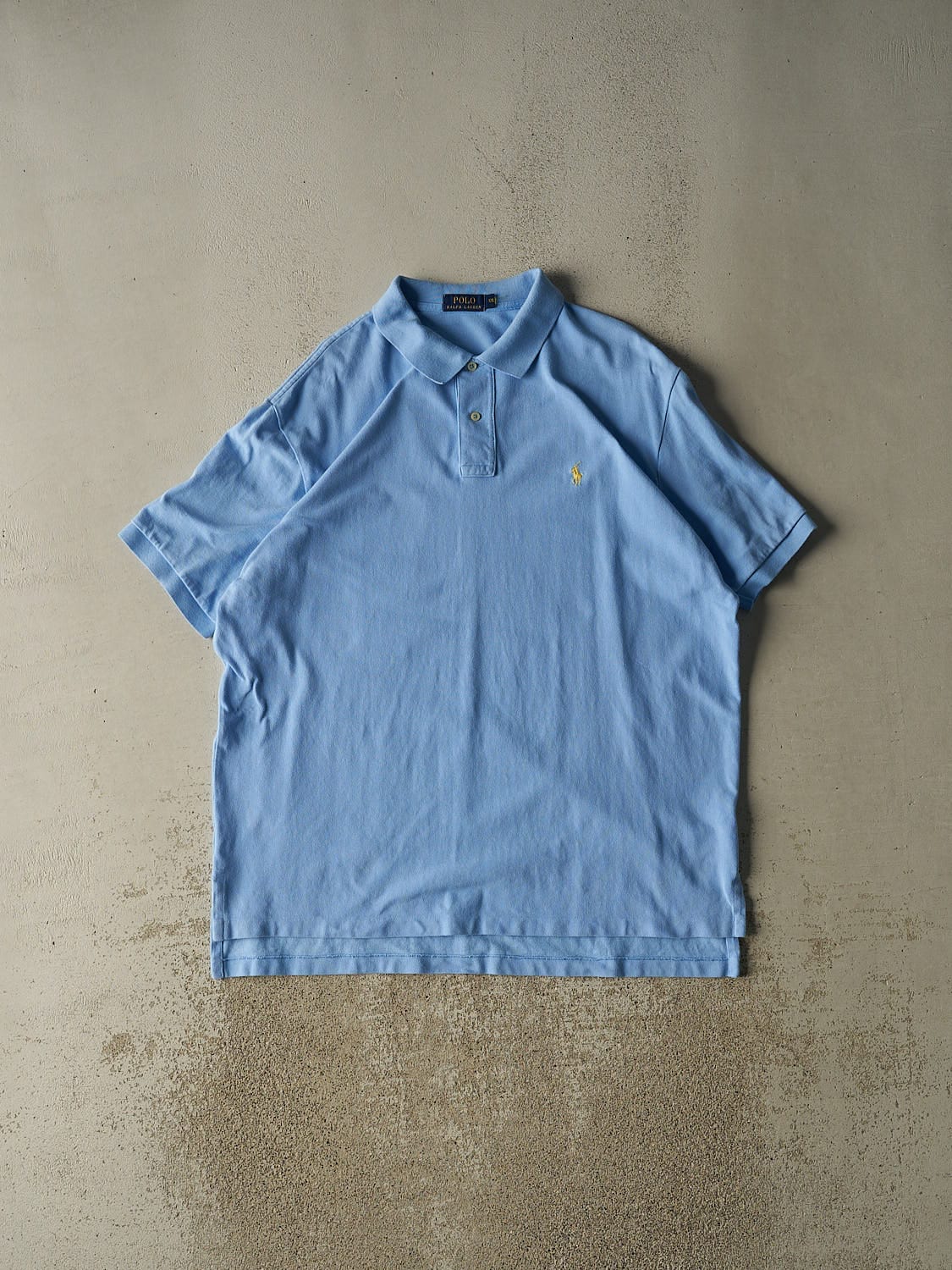 Vintage 90s Baby Blue Polo Embroidered Quarter Button Tee (XXL/XXXL)