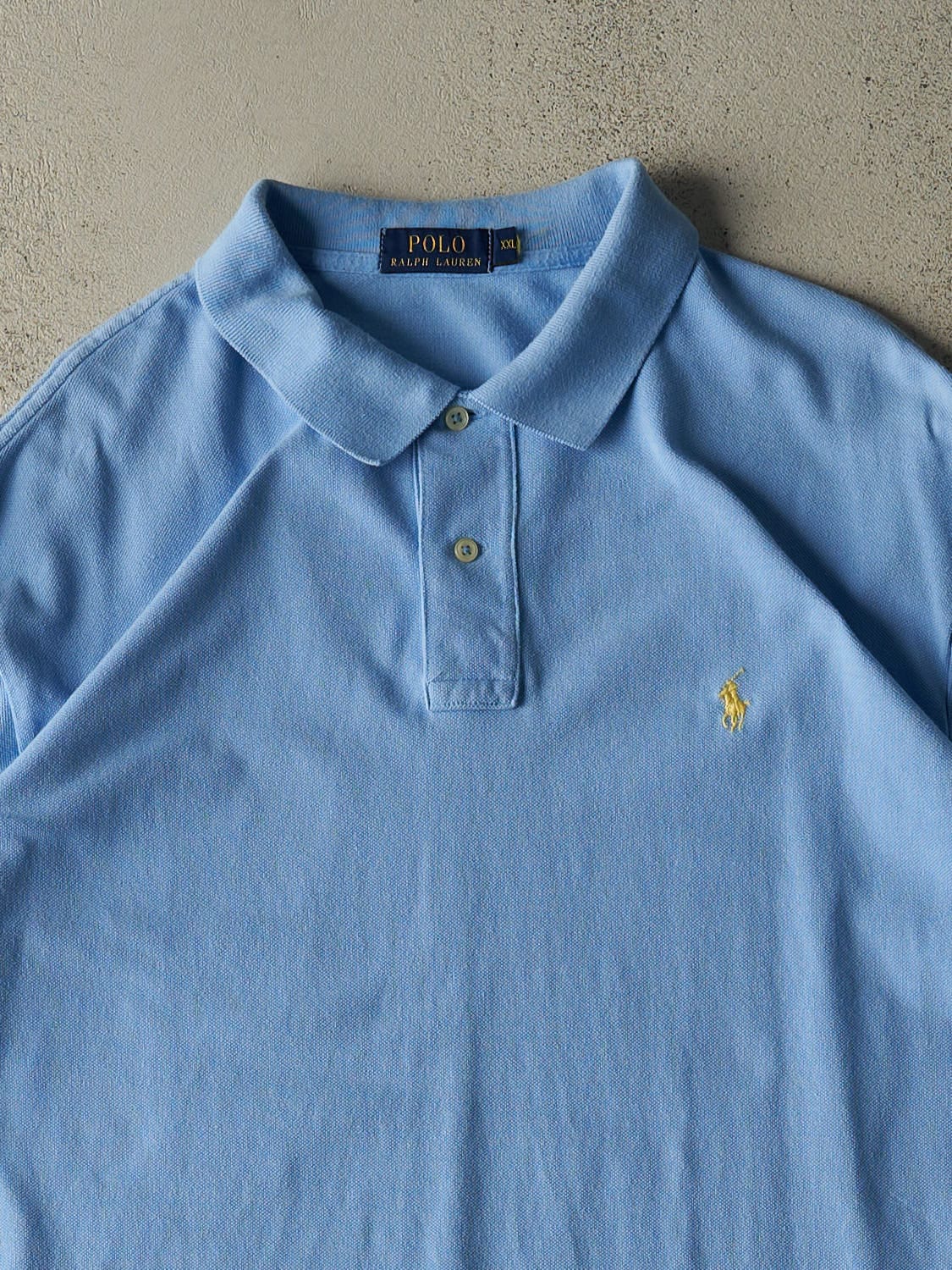 Vintage 90s Baby Blue Polo Embroidered Quarter Button Tee (XXL/XXXL)