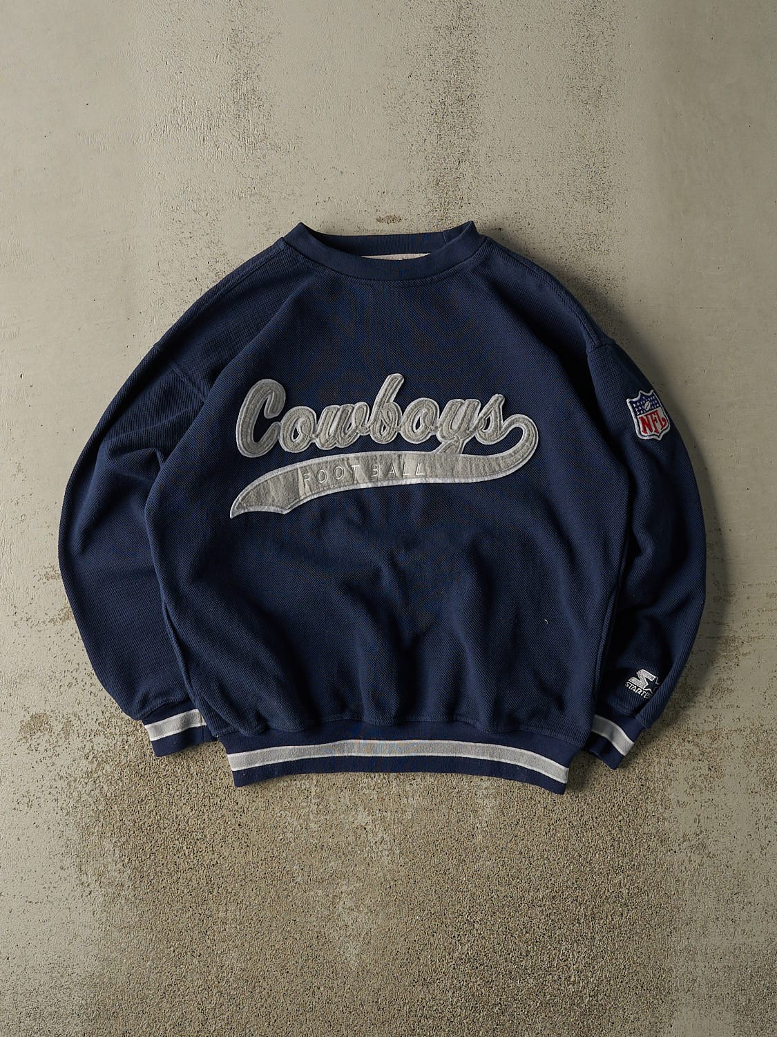 Vintage 90s Navy Blue Dallas Cowboys Starter Embroidered Crewneck (L/XL)