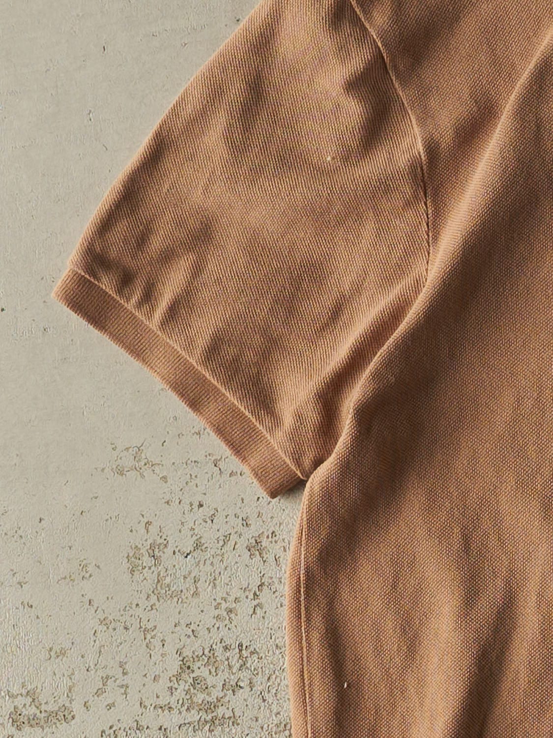 Vintage 90s Beige Polo Embroidered Quarter Button Tee (S/M)
