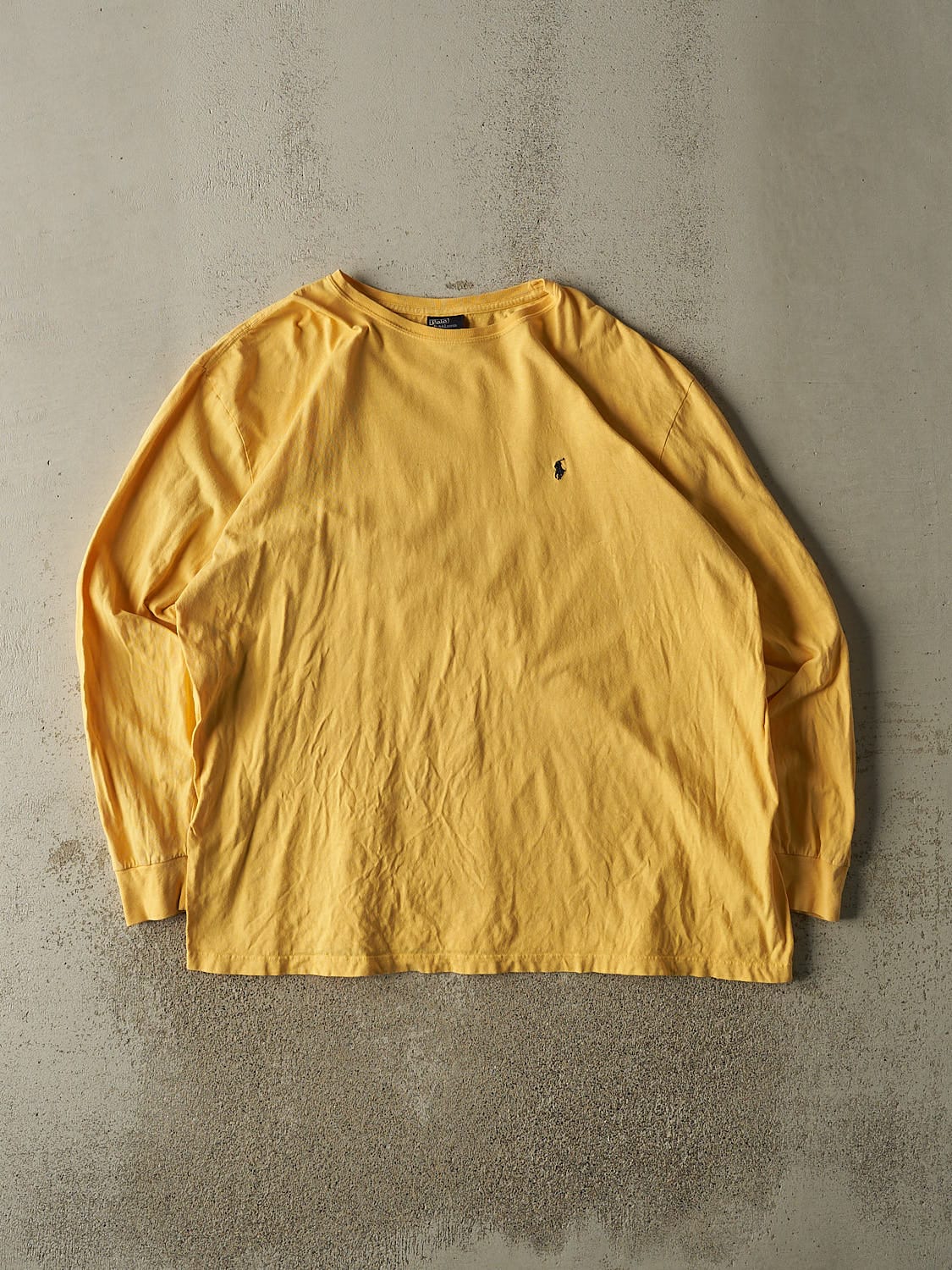 Vintage 90s Yellow Polo Embroidered Long Sleeve (XL/XXL)