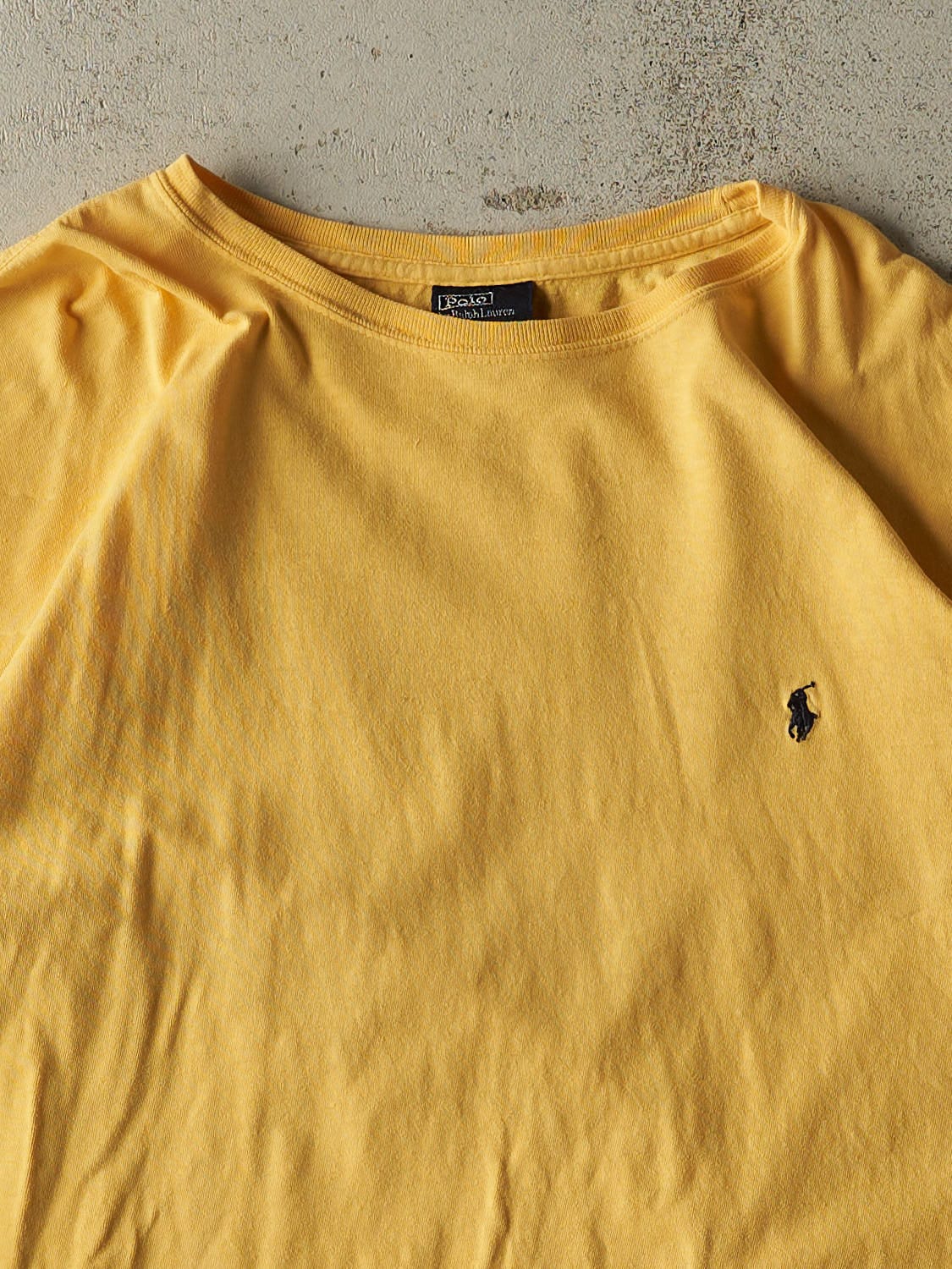 Vintage 90s Yellow Polo Embroidered Long Sleeve (XL/XXL)