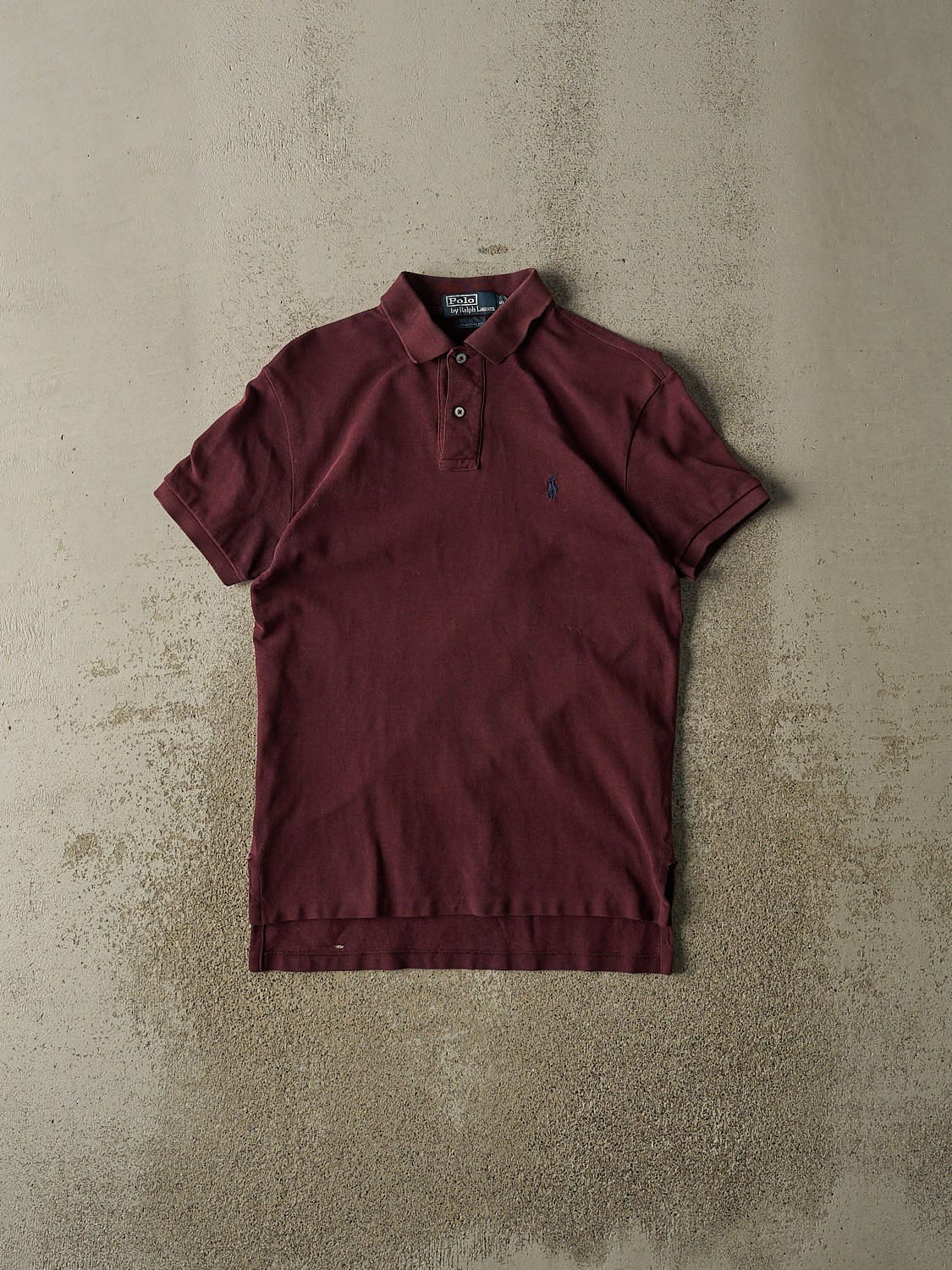 Vintage 90s Burgundy Polo Embroidered Quarter Button Tee (XS/S)