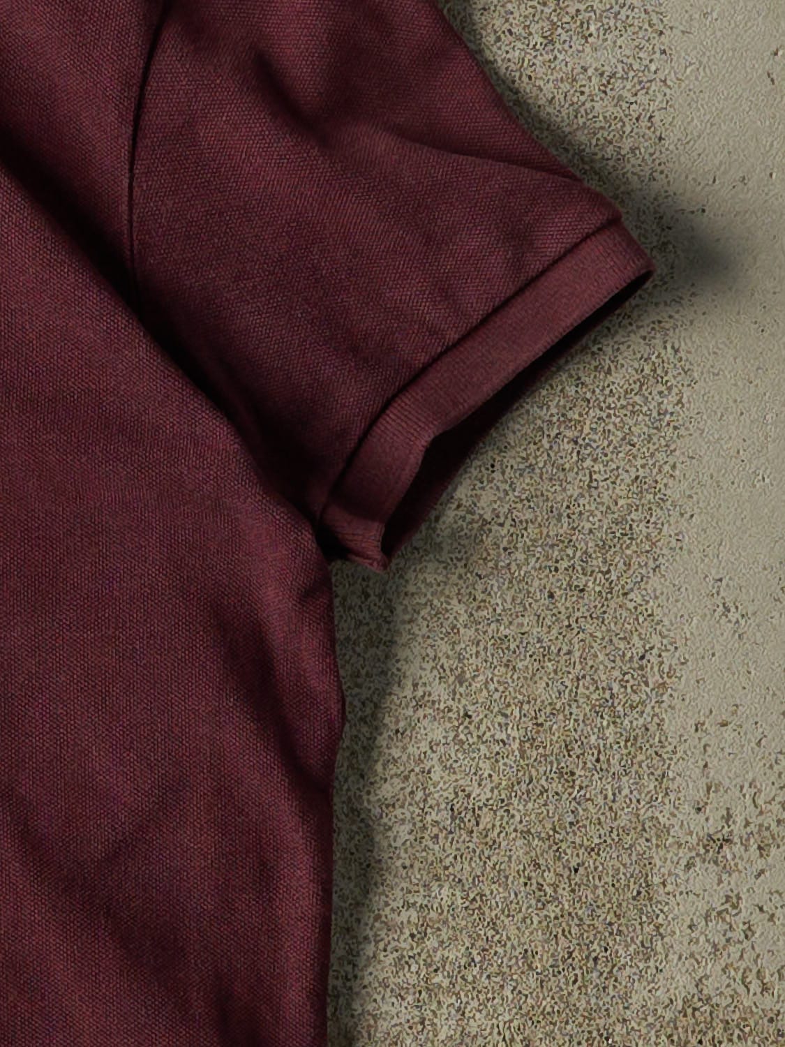 Vintage 90s Burgundy Polo Embroidered Quarter Button Tee (XS/S)