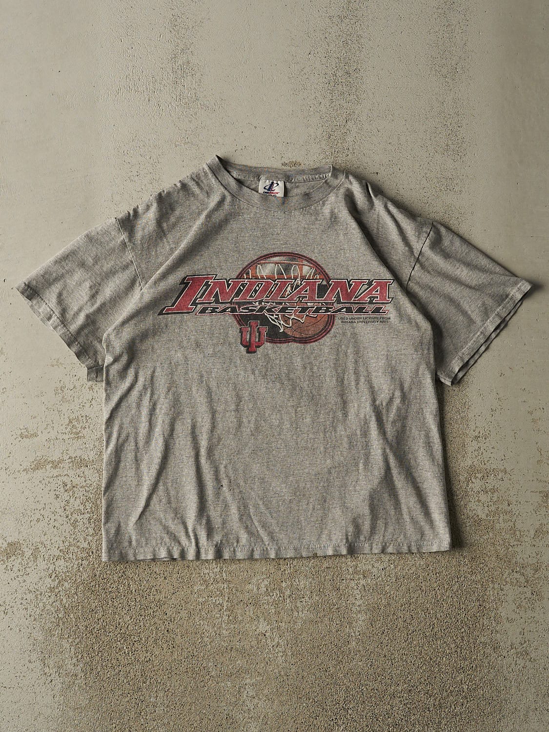 Vintage 90s Grey Indiana University Hoosiers Basketball Tee (M/L)