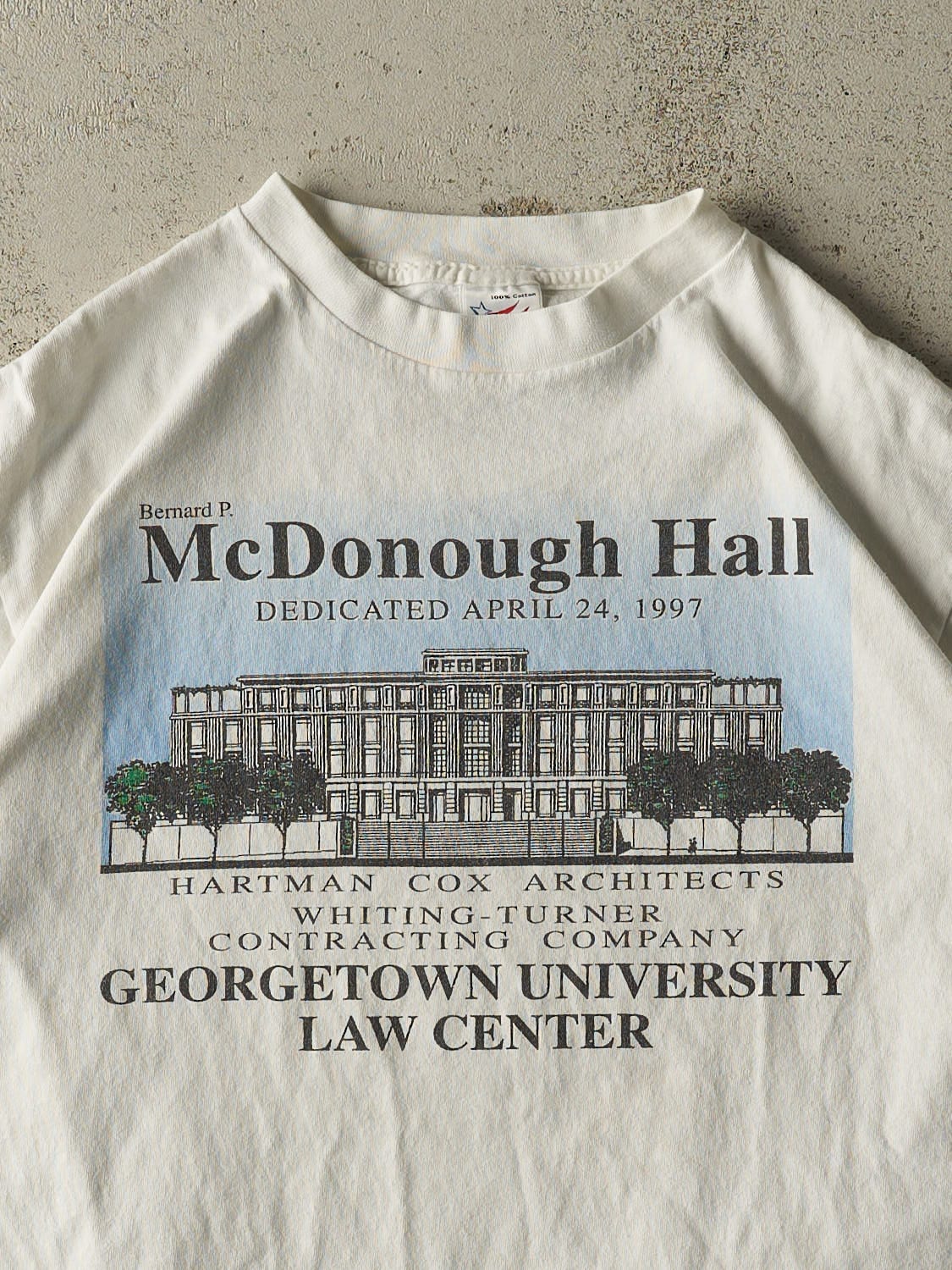 Vintage 97' White Georgetown University Law Tee (L)