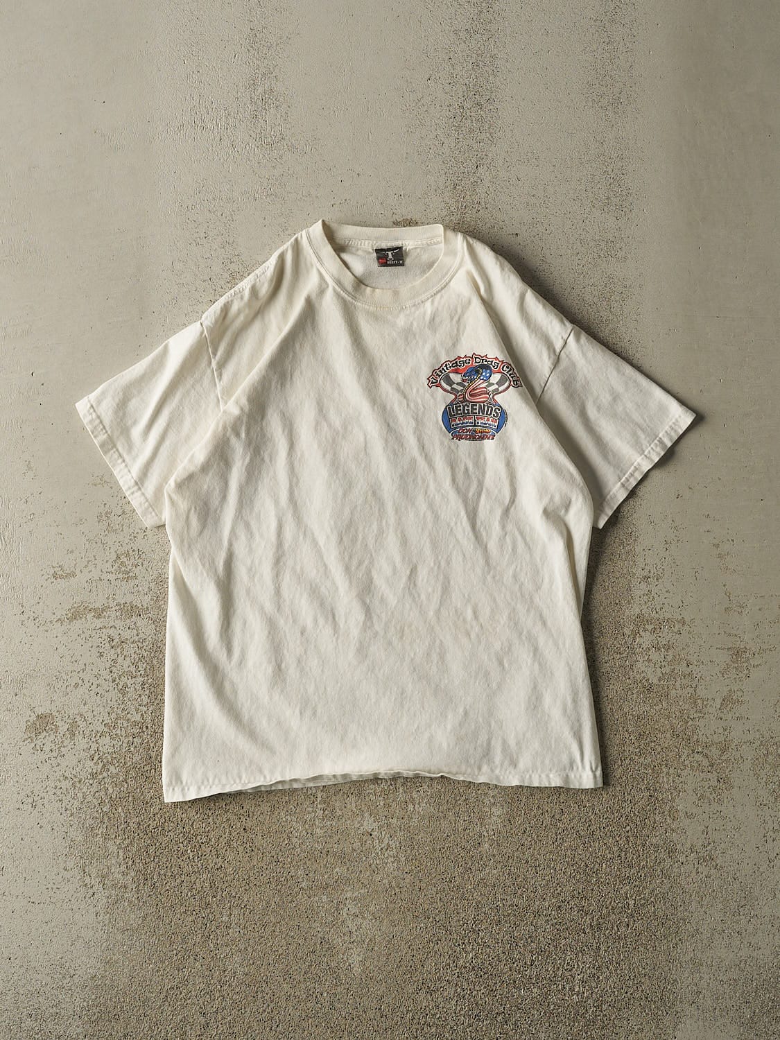Vintage 07' White Vintage Drag Racing Club Tee (M/L)