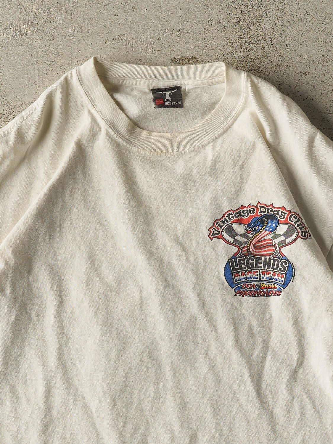 Vintage 07' White Vintage Drag Racing Club Tee (M/L)