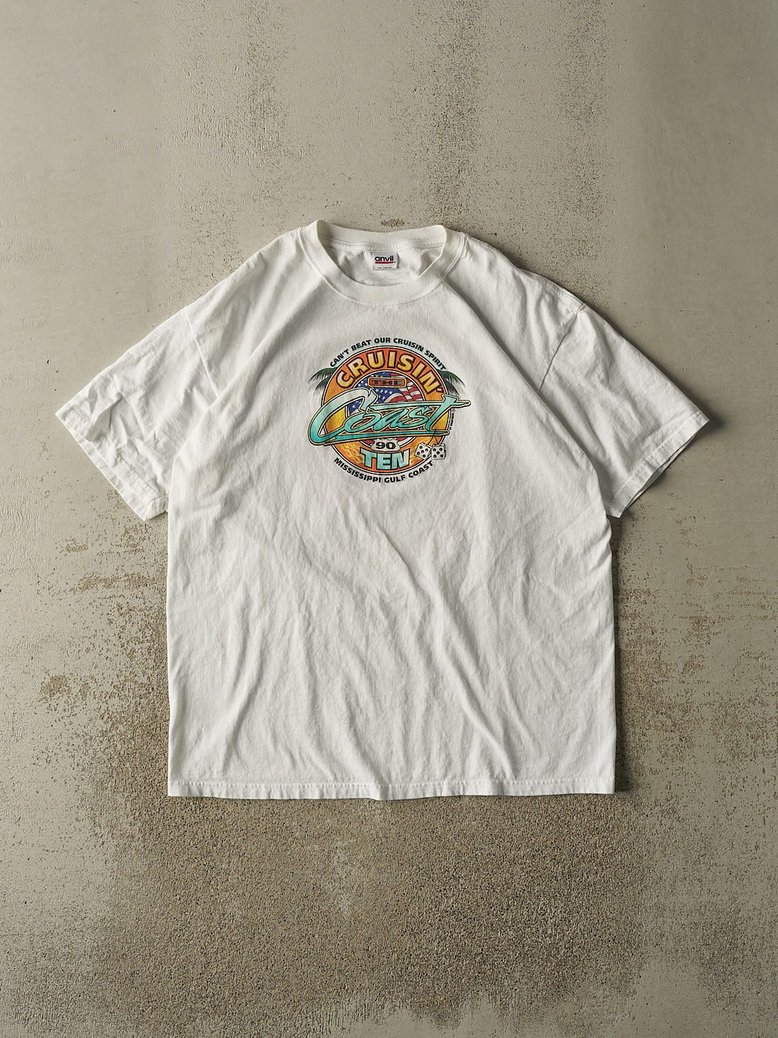 Vintage Y2K White "Cruising the Coast" Tee (XL)