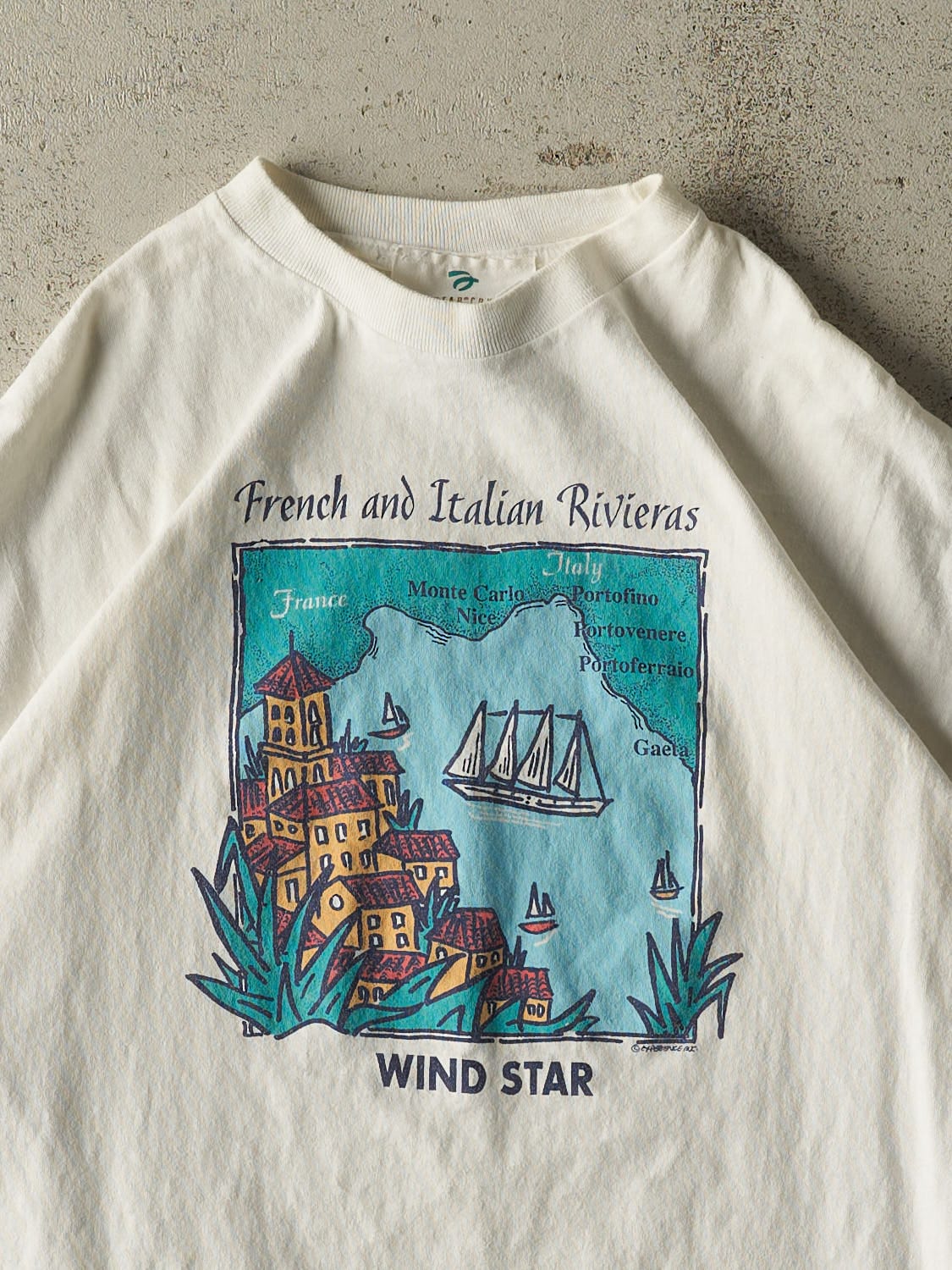 Vintage 90s White French and Italian Rivieras Tee (L)