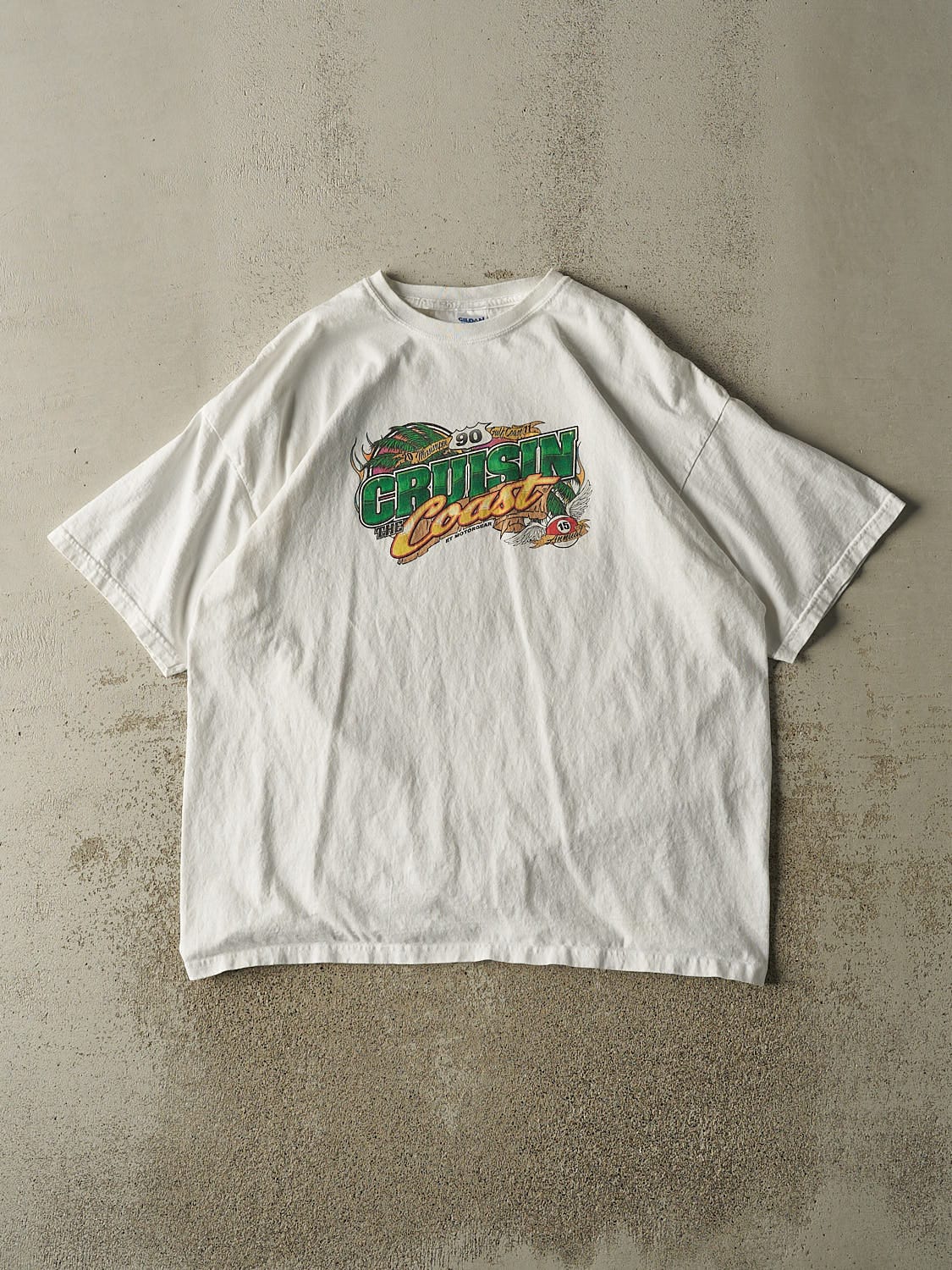 Vintage Y2K White "Cruising the Coast" Tee (XL)
