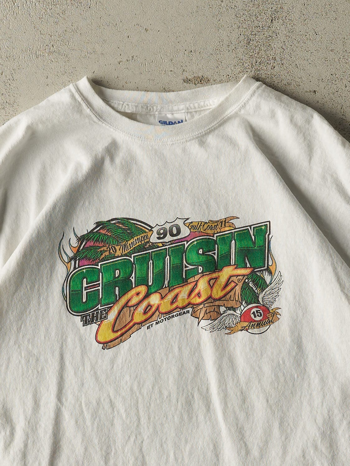 Vintage Y2K White "Cruising the Coast" Tee (XL)