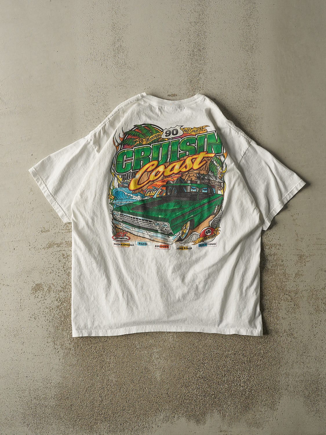 Vintage Y2K White "Cruising the Coast" Tee (XL)