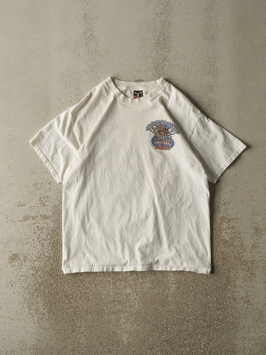 Vintage Y2K White Vintage Drag Racing Club Tee (M)
