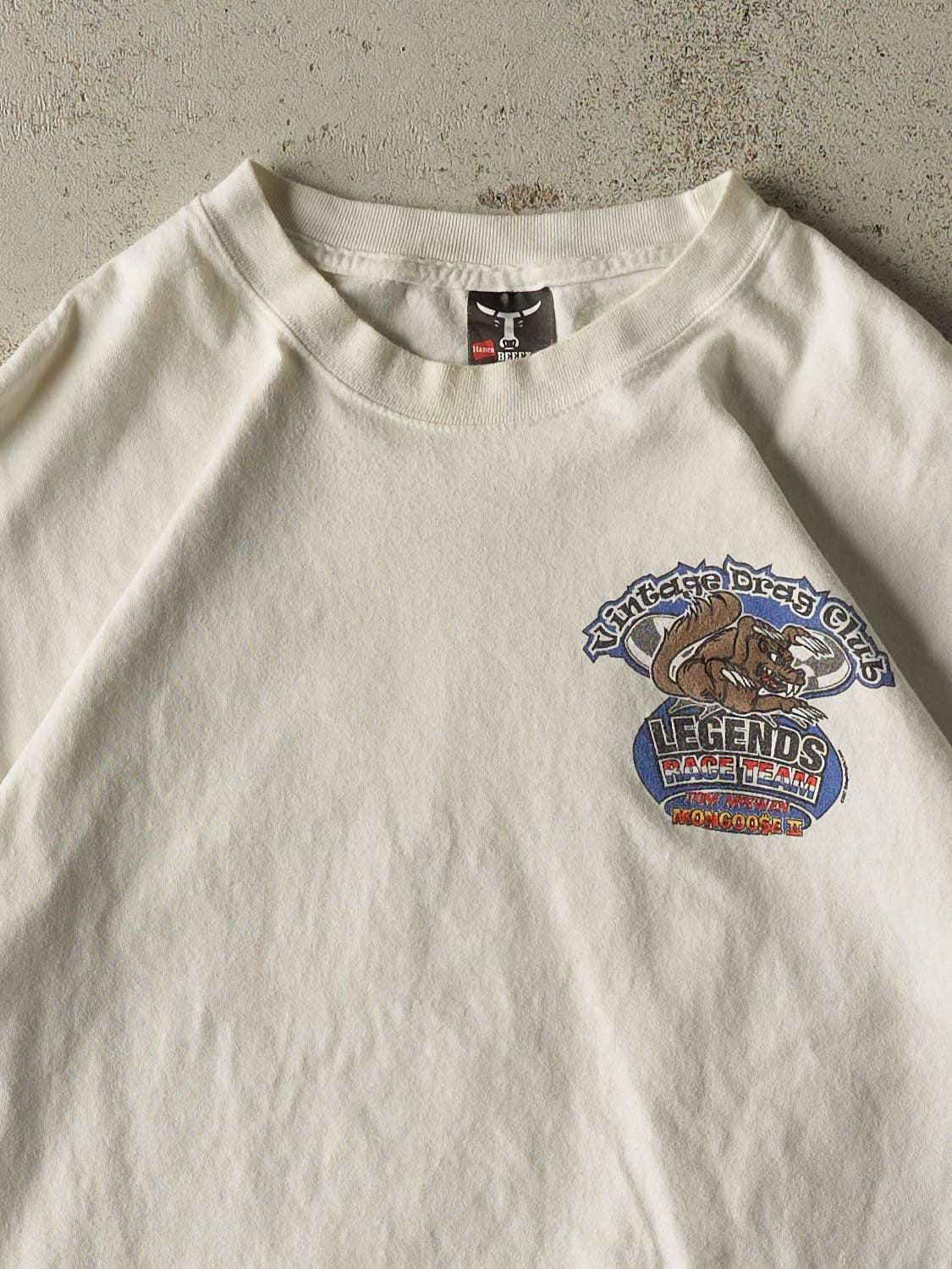 Vintage Y2K White Vintage Drag Racing Club Tee (M)