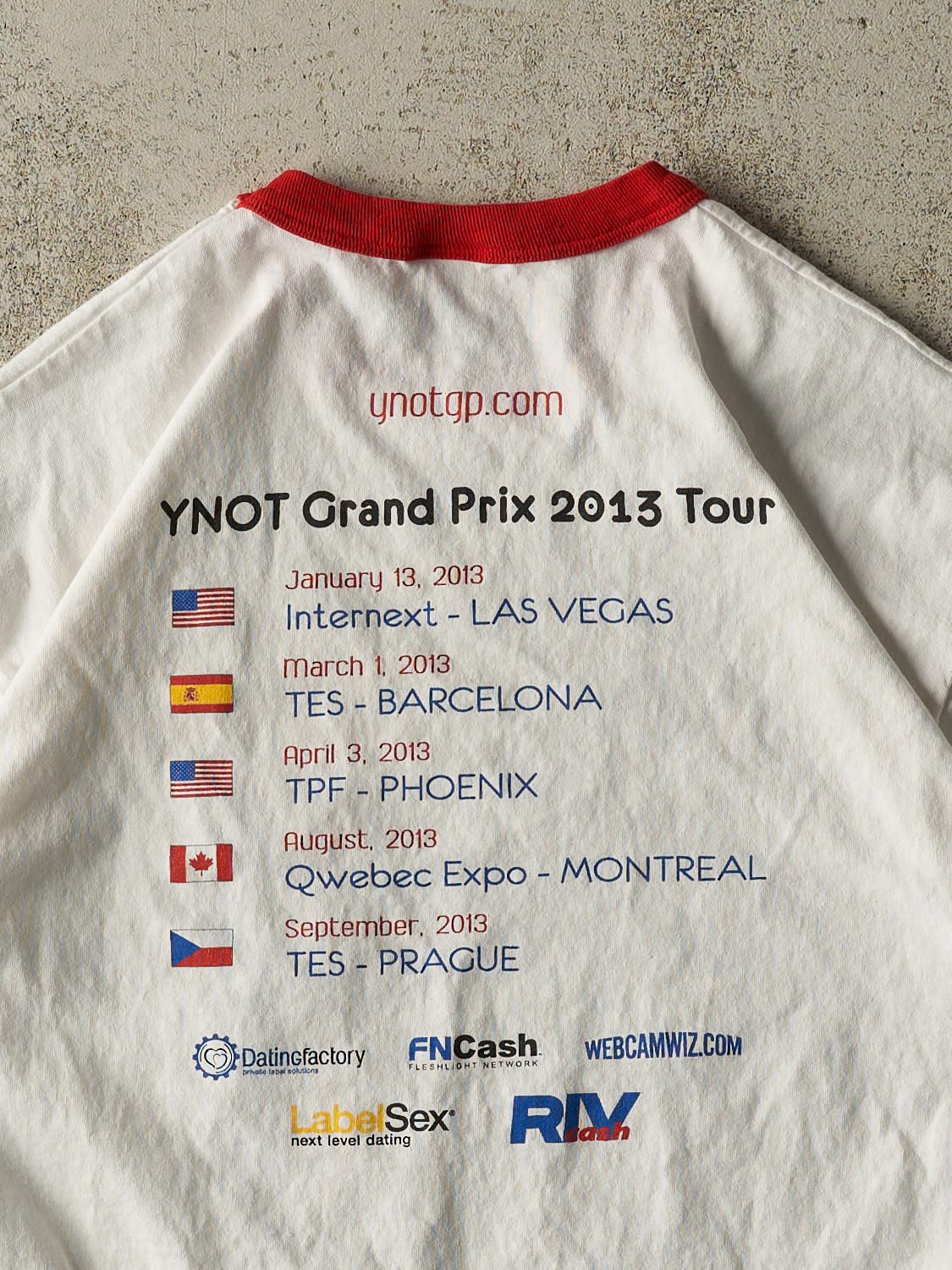 Vintage 13' White Grand Prix Ringer Tee (M/L)