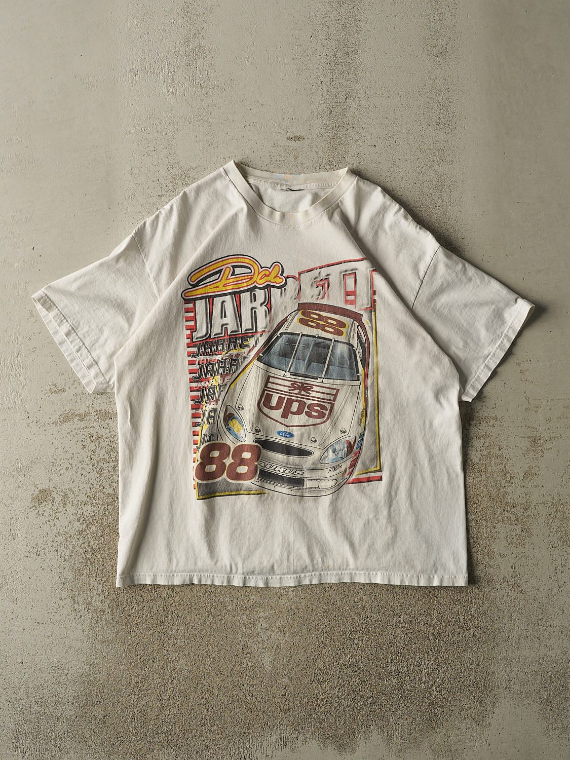Vintage 90s White Dale Jarrett Racing Tee (XL)