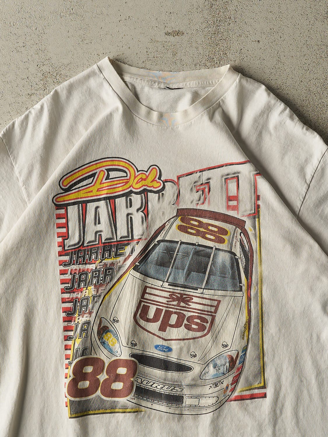 Vintage 90s White Dale Jarrett Racing Tee (XL)