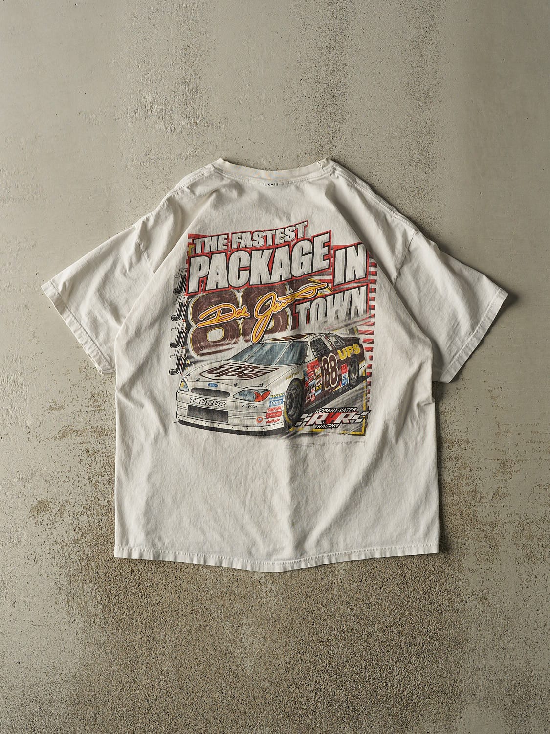 Vintage 90s White Dale Jarrett Racing Tee (XL)