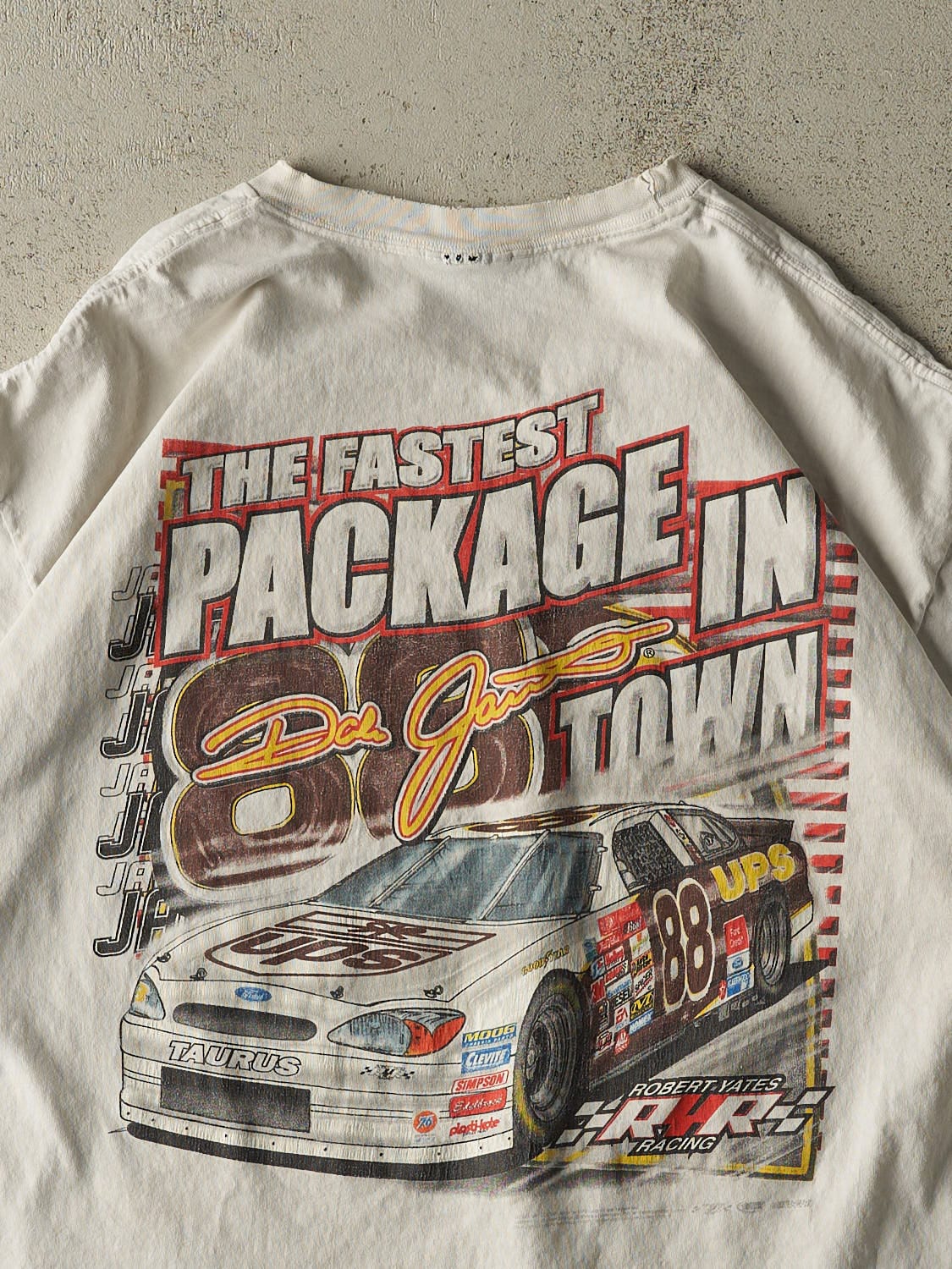 Vintage 90s White Dale Jarrett Racing Tee (XL)