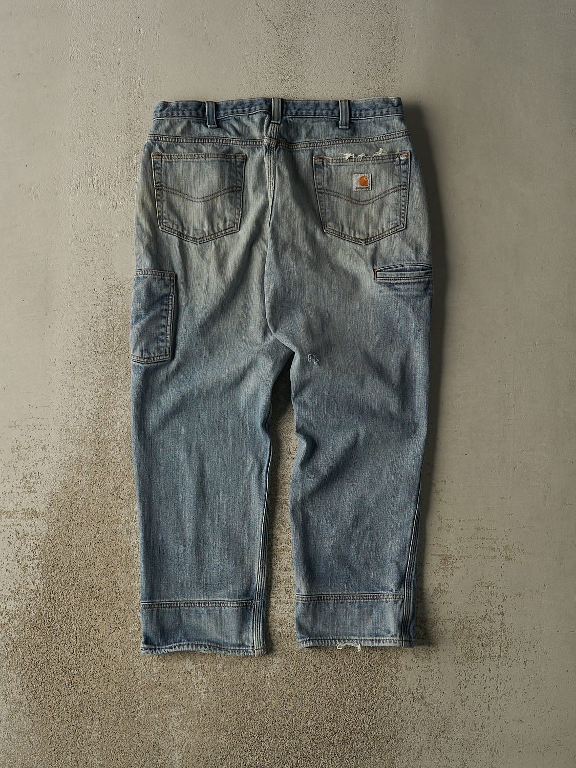 Vintage Y2K Light Wash Carhartt Denim Workwear Jeans (35x29)