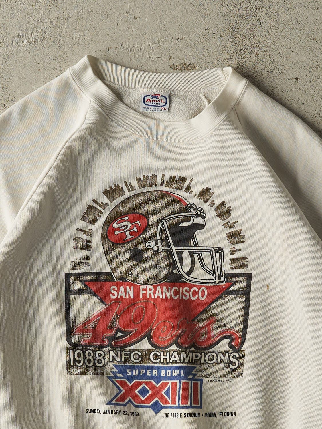 Vintage 88' White San Francisco 49ers NFC Champions Crewneck (M)