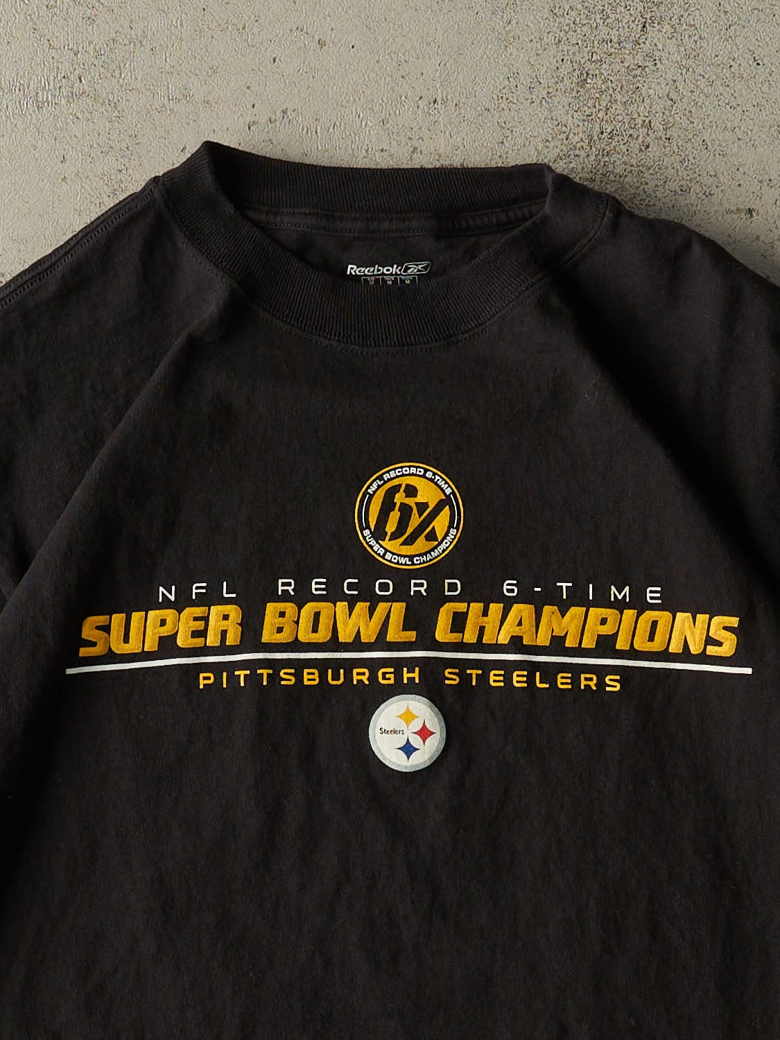 Vintage 09' Black Pittsburgh Steelers 6x Super Bowl Champions Tee (M/L)