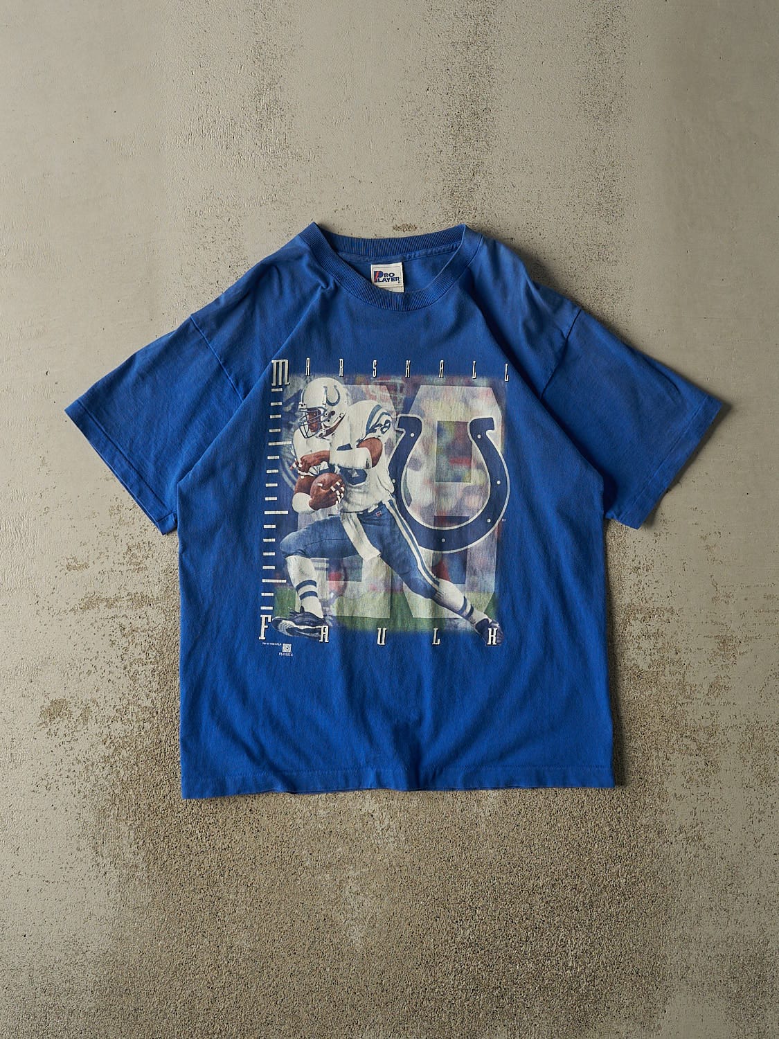 Vintage 96' Blue Indianapolis Colts Marshall Faulk Tee (L/XL)